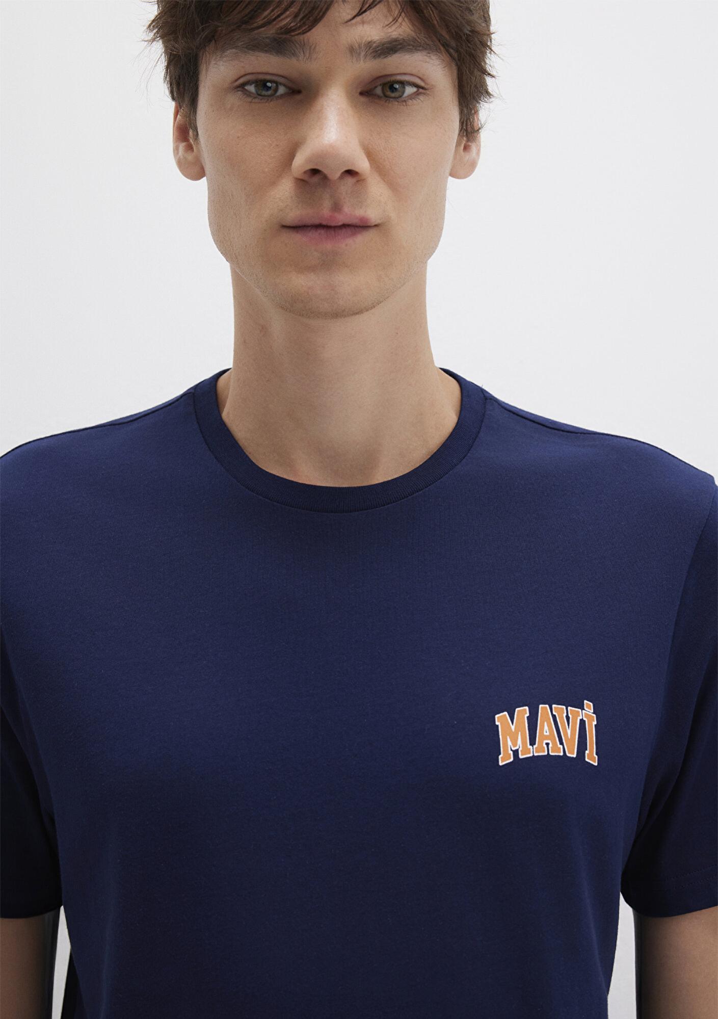 Mavi Mavi Logo Baskılı Lacivert Tişört Regular Fit / Normal Kesim 0611714-84371