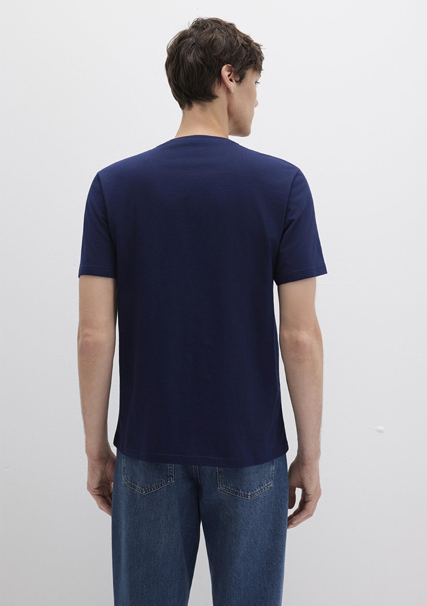 Mavi Mavi Logo Baskılı Lacivert Tişört Regular Fit / Normal Kesim 0611714-84371
