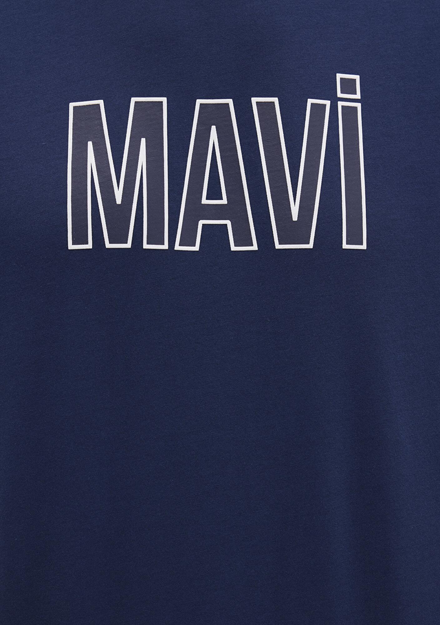 Mavi Mavi Logo Baskılı Lacivert Tişört Regular Fit / Normal Kesim 066842-70758