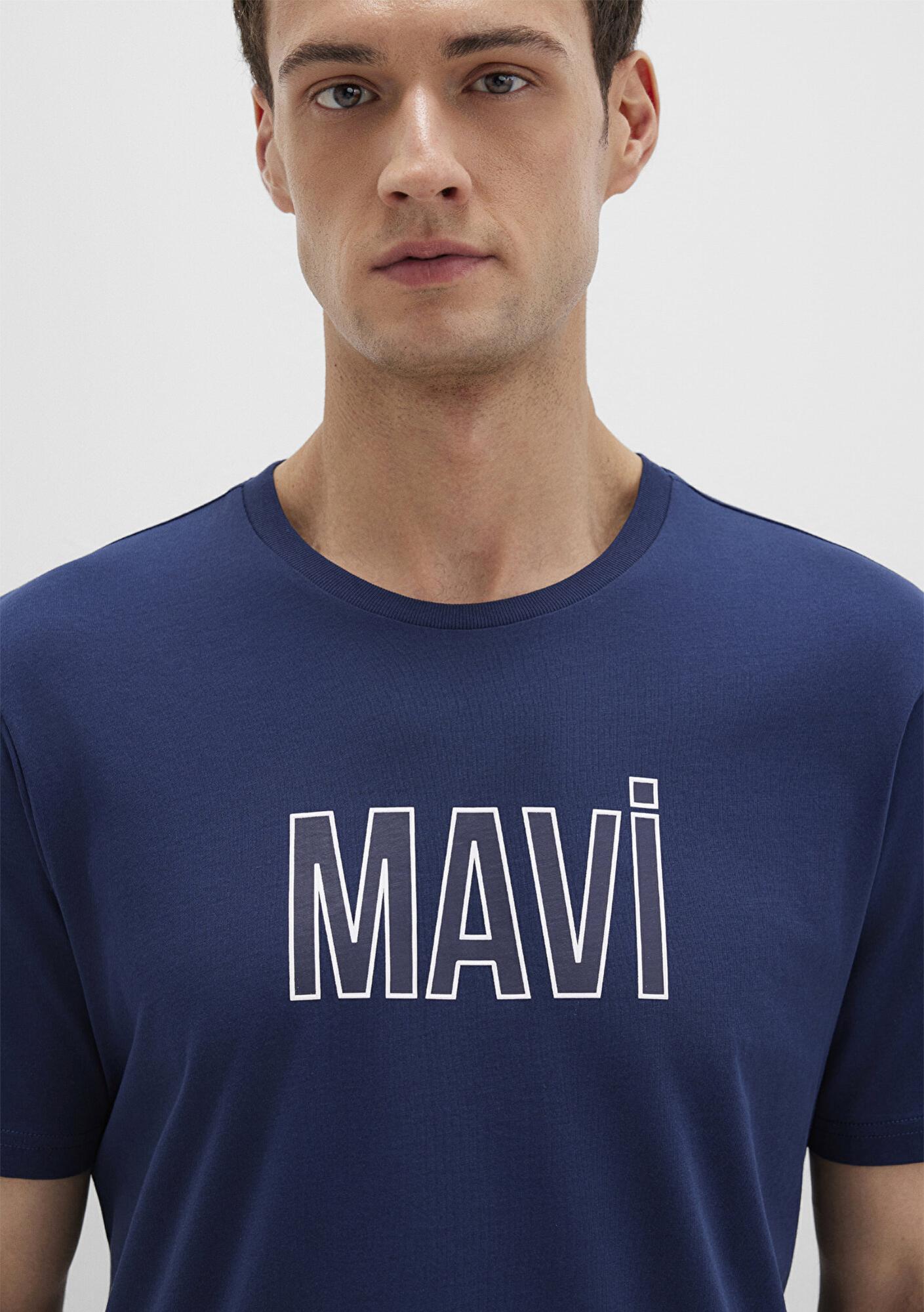 Mavi Mavi Logo Baskılı Lacivert Tişört Regular Fit / Normal Kesim 066842-70758