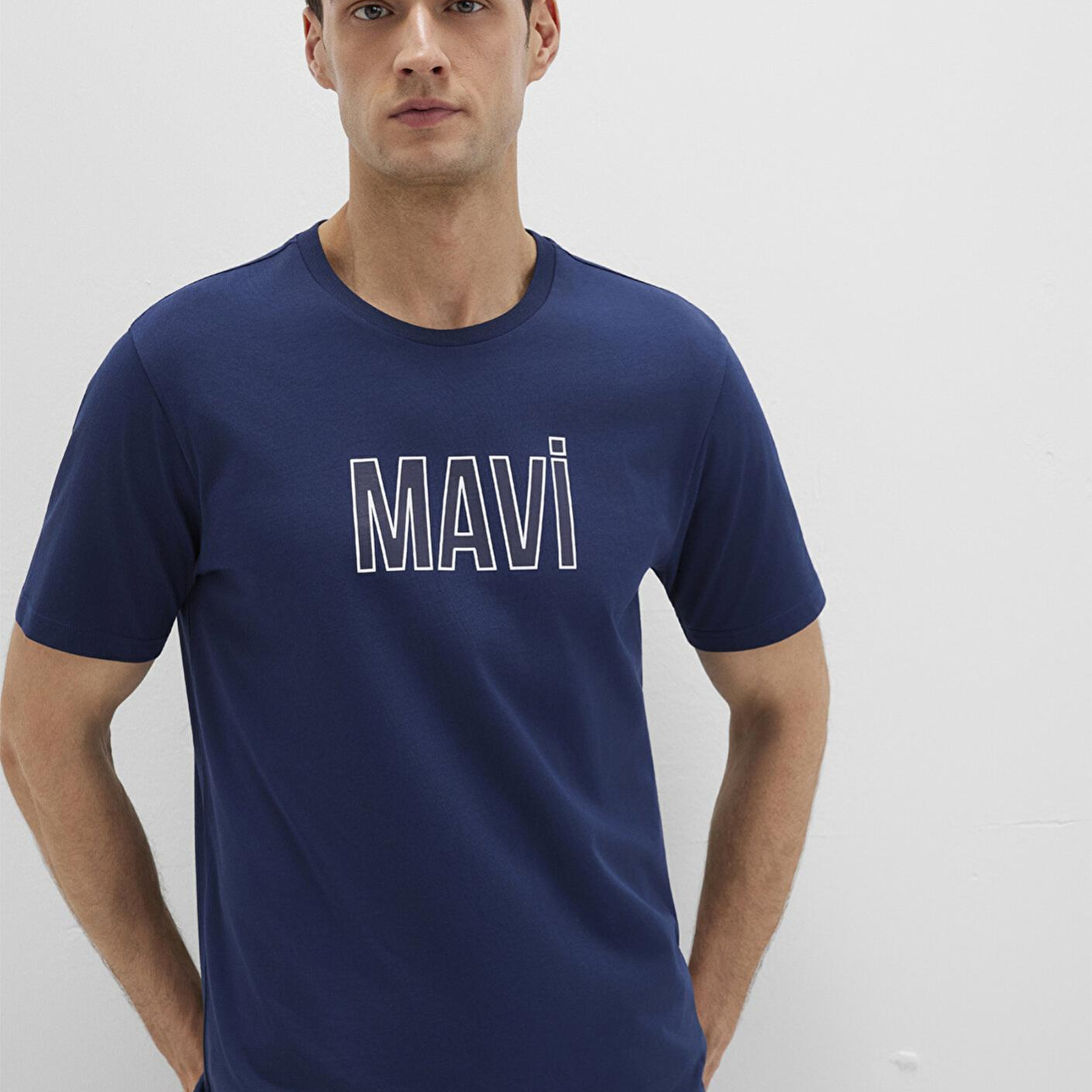 Mavi Mavi Logo Baskılı Lacivert Tişört Regular Fit / Normal Kesim 066842-70758