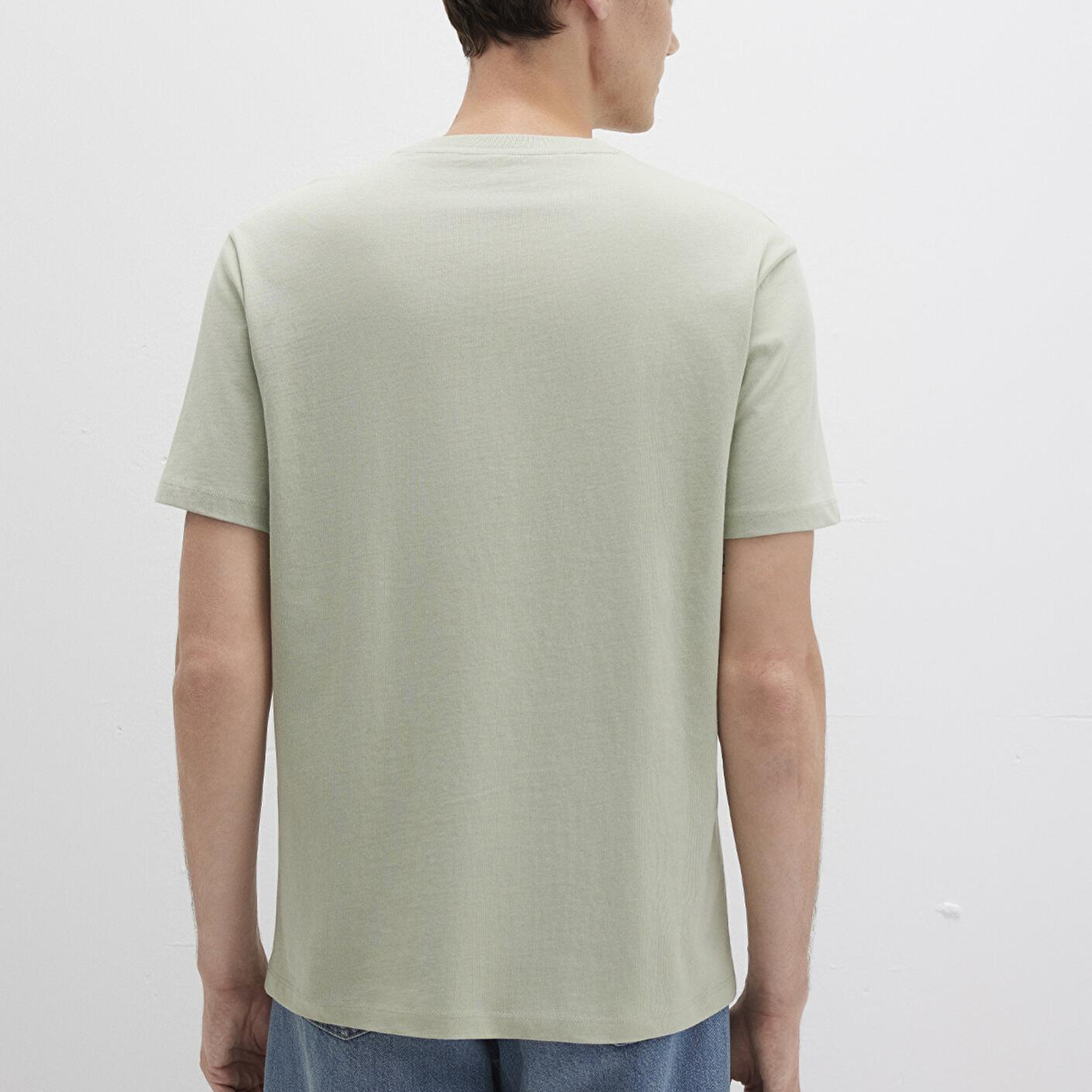 Mavi Yeşil Basic Tişört Loose Fit / Bol Rahat Kesim 066249-85873