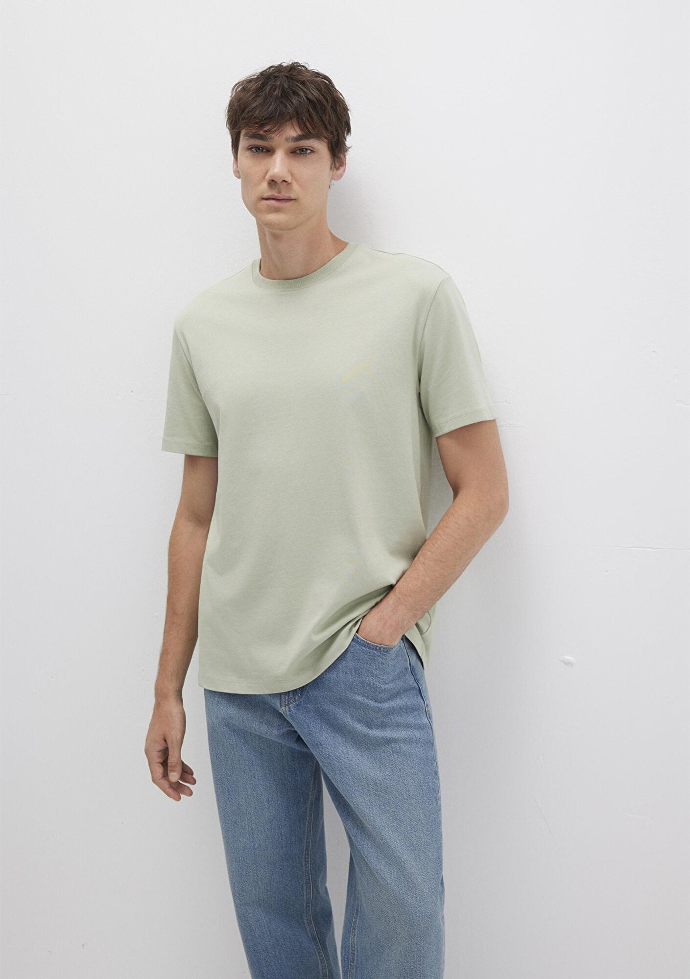 Mavi Yeşil Basic Tişört Loose Fit / Bol Rahat Kesim 066249-85873