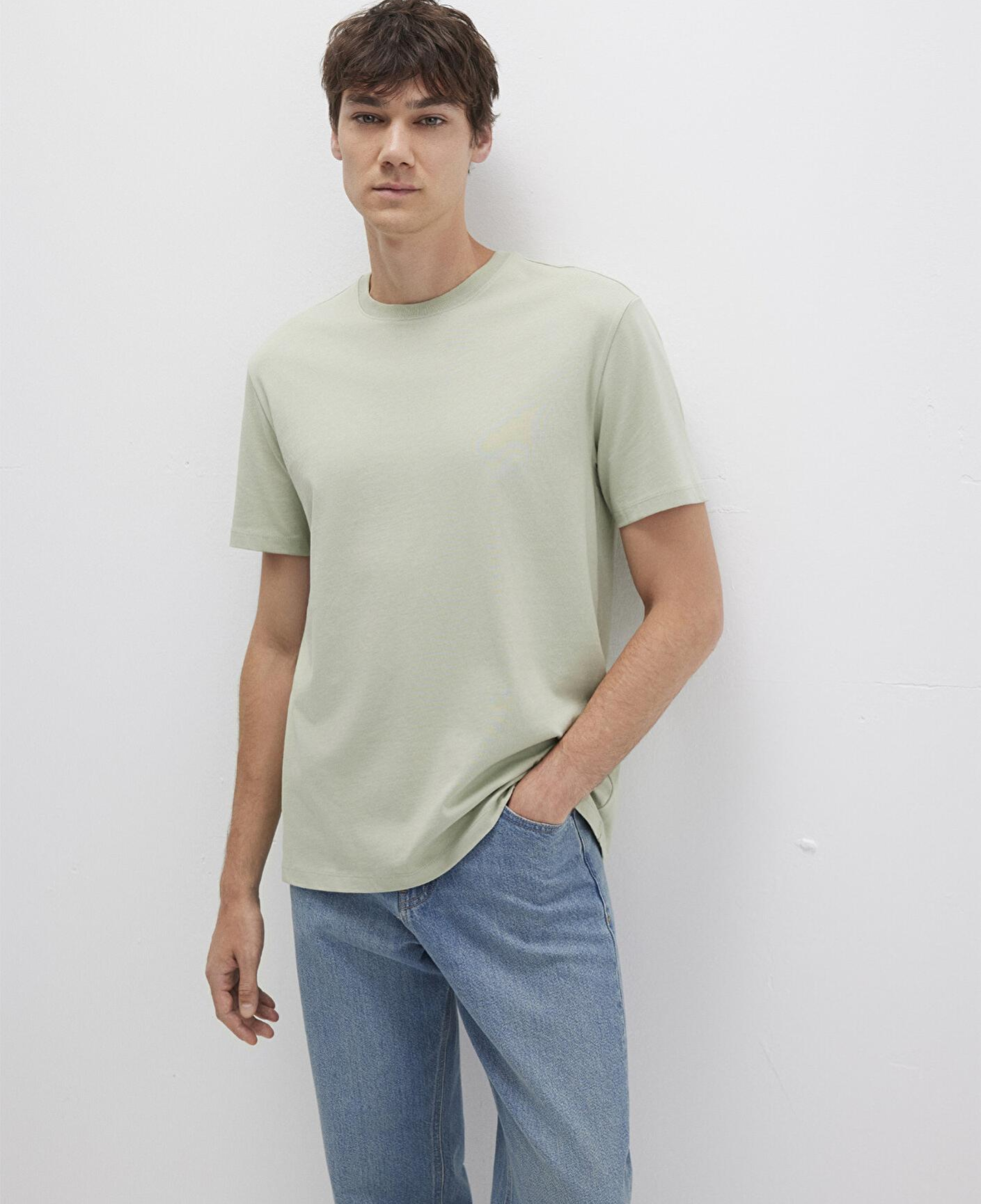 Mavi Yeşil Basic Tişört Loose Fit / Bol Rahat Kesim 066249-85873