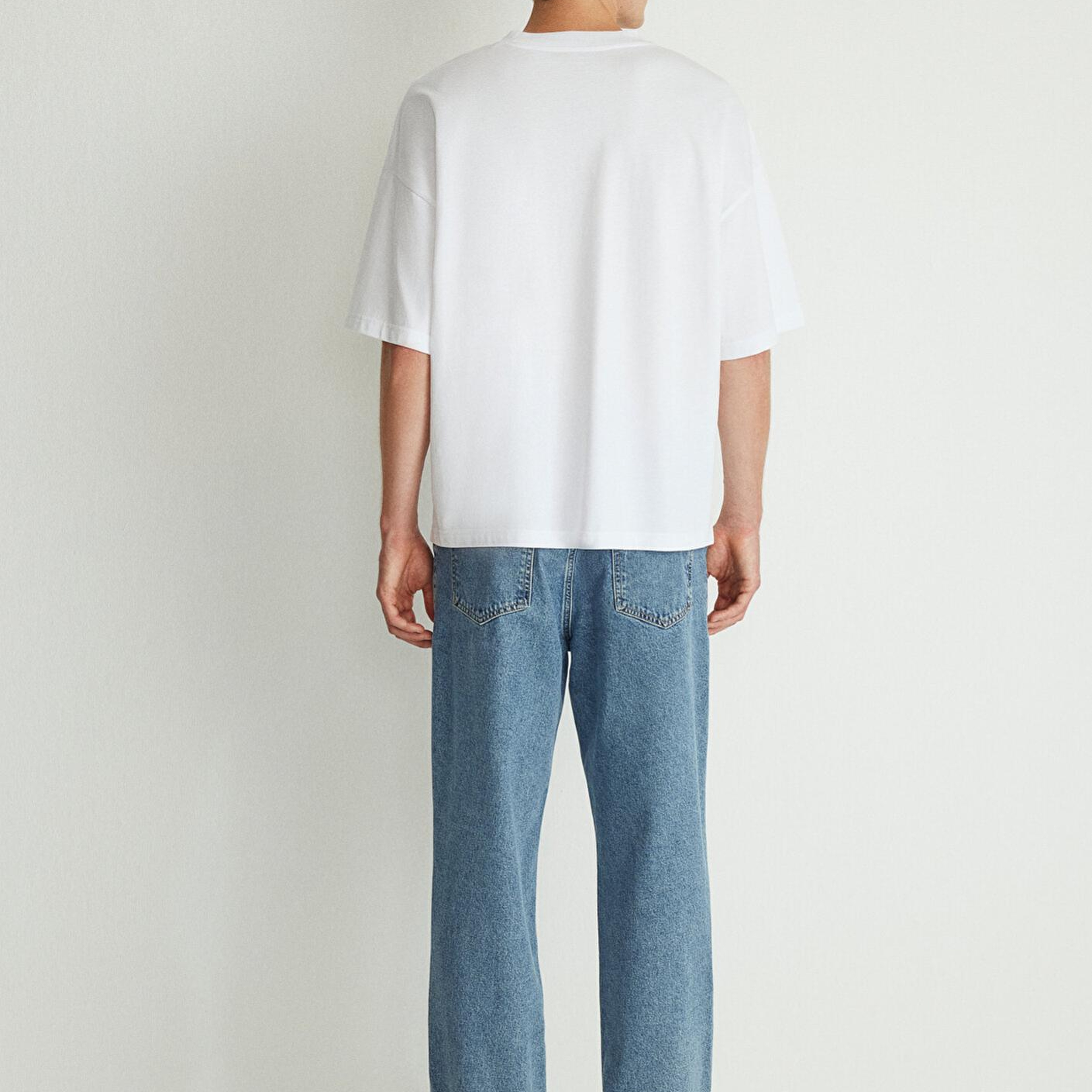 Mavi Bisiklet Yaka Basic Beyaz Tişört Oversize / Geniş Kesim 0611931-620