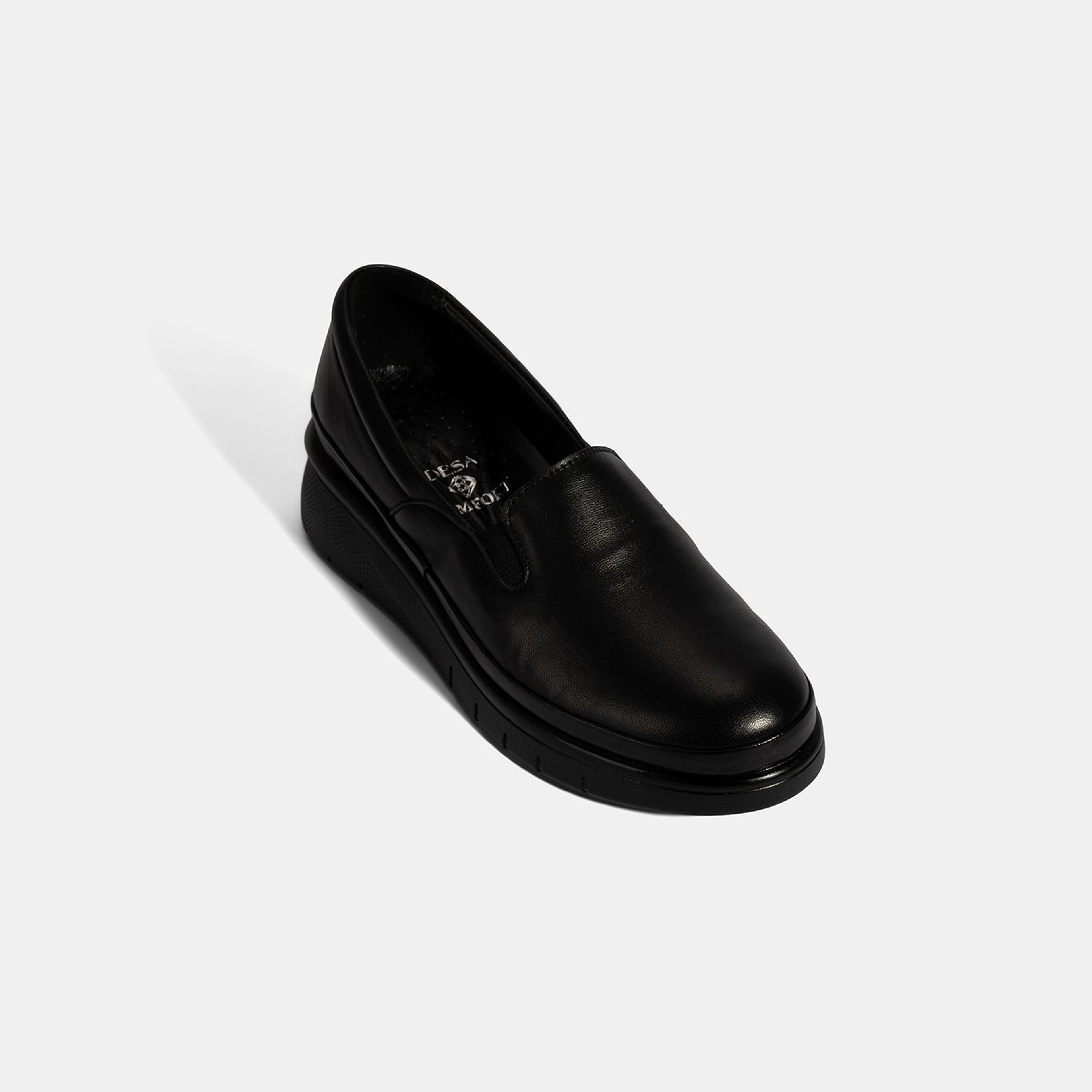 Kadın Siyah DesaComfort Deri Günlük Ayakkabı