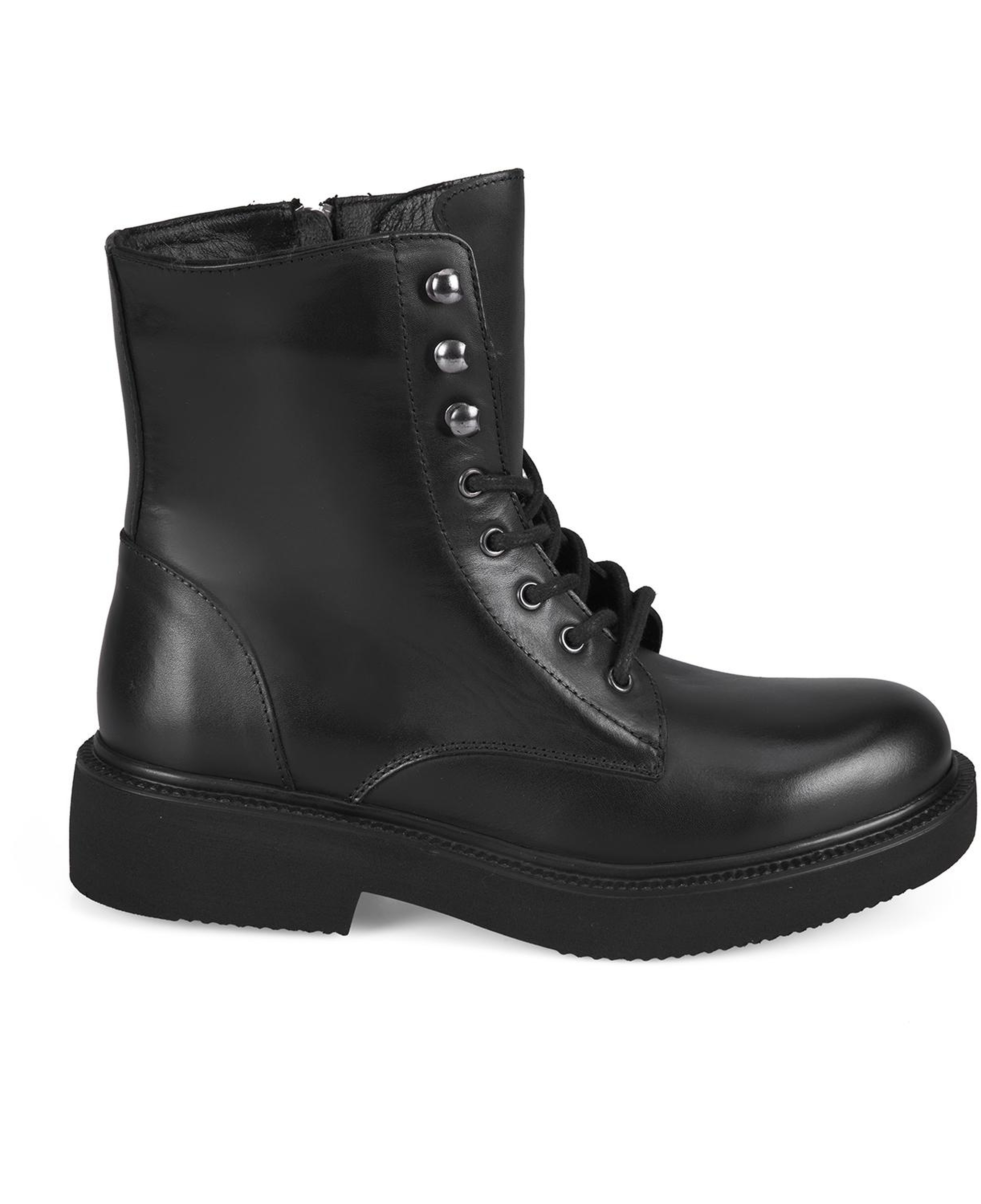 Kenia Siyah Kadın Fermuarlı Deri Bot