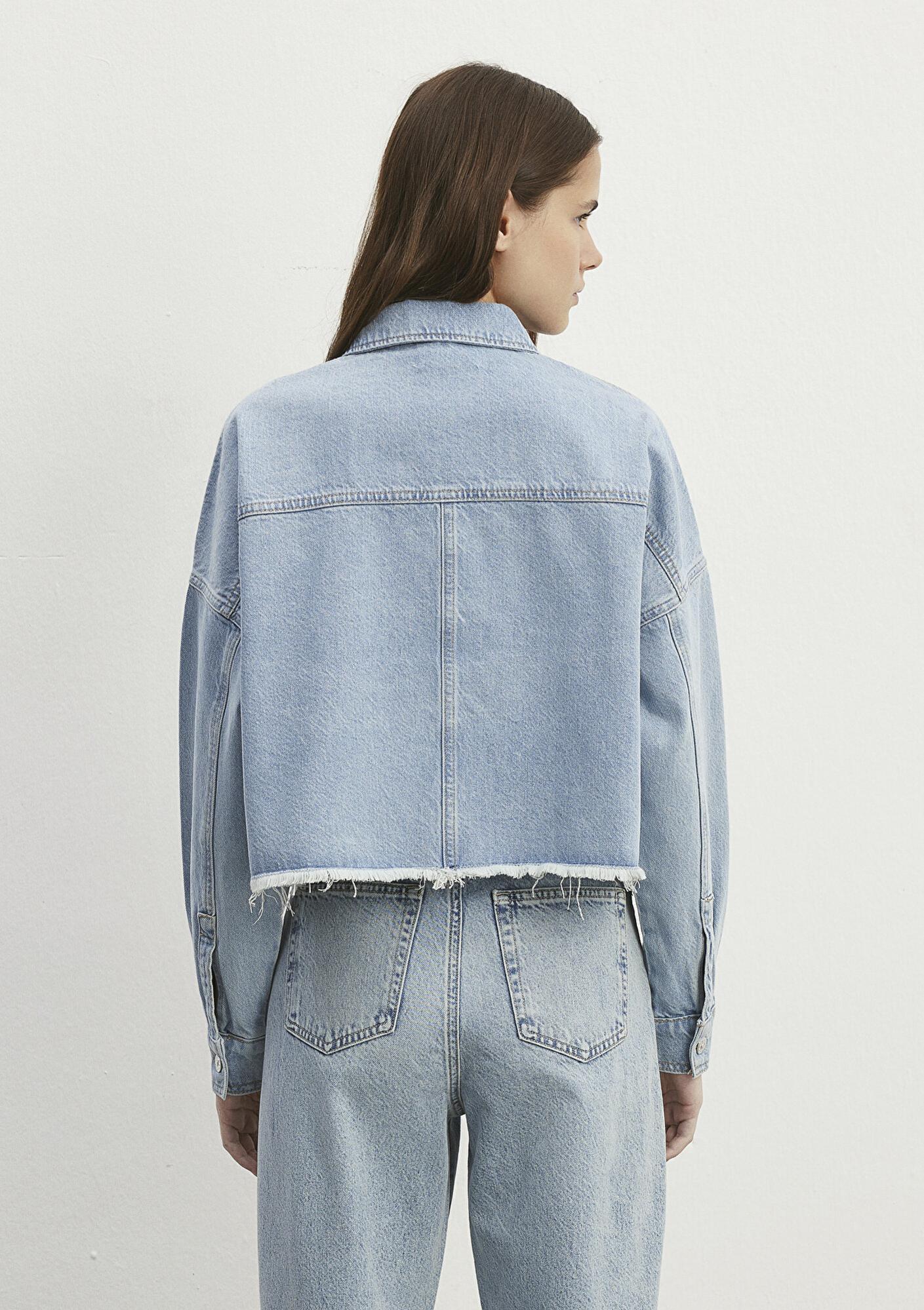 Mavi Vivi 90lar Açık Mavi Jean Gömlek Crop / Kısa Kesim 1210244-86442