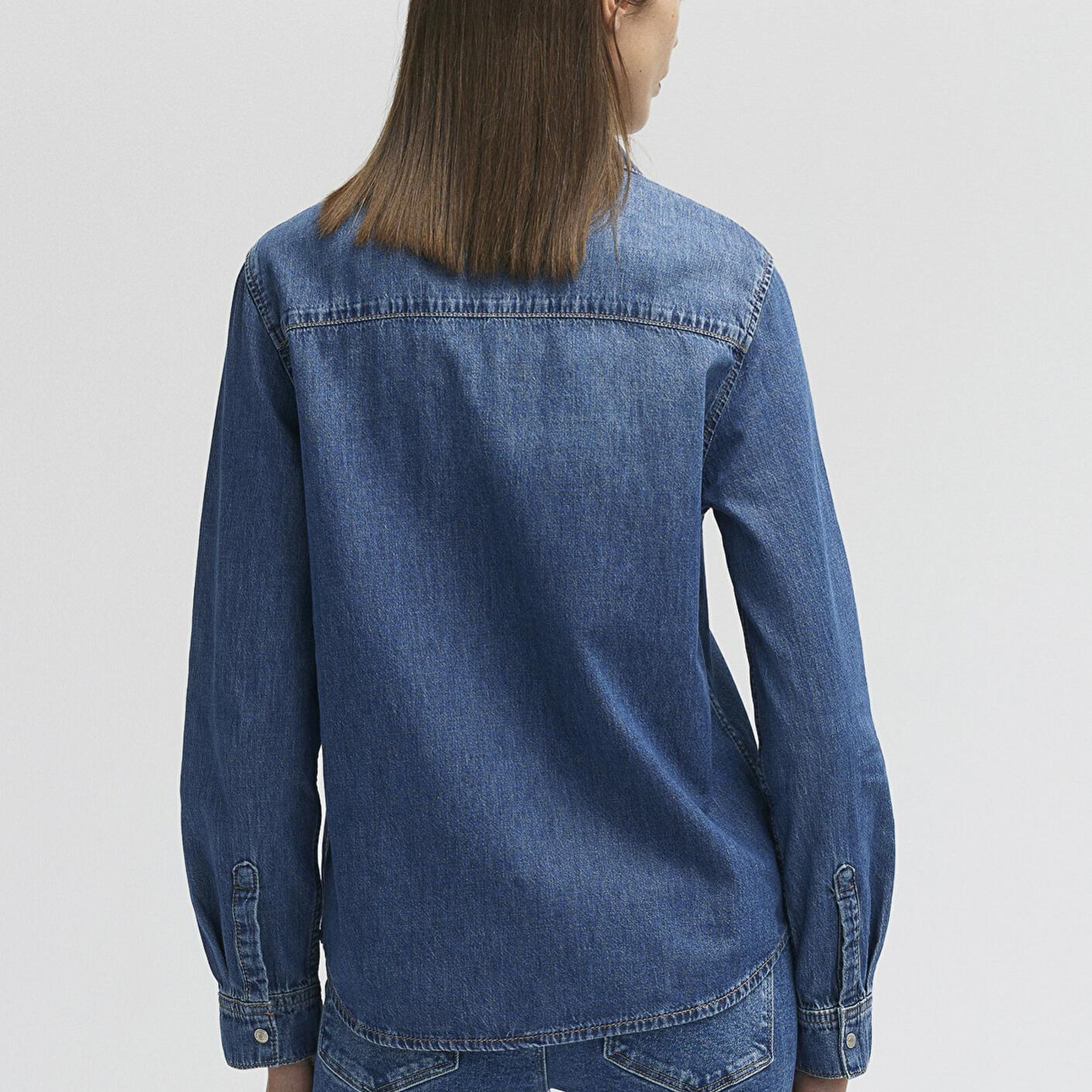 Mavi Merida Real Blue Koyu Mavi Jean Gömlek Fitted / Vücuda Oturan Kesim 1210662-86490