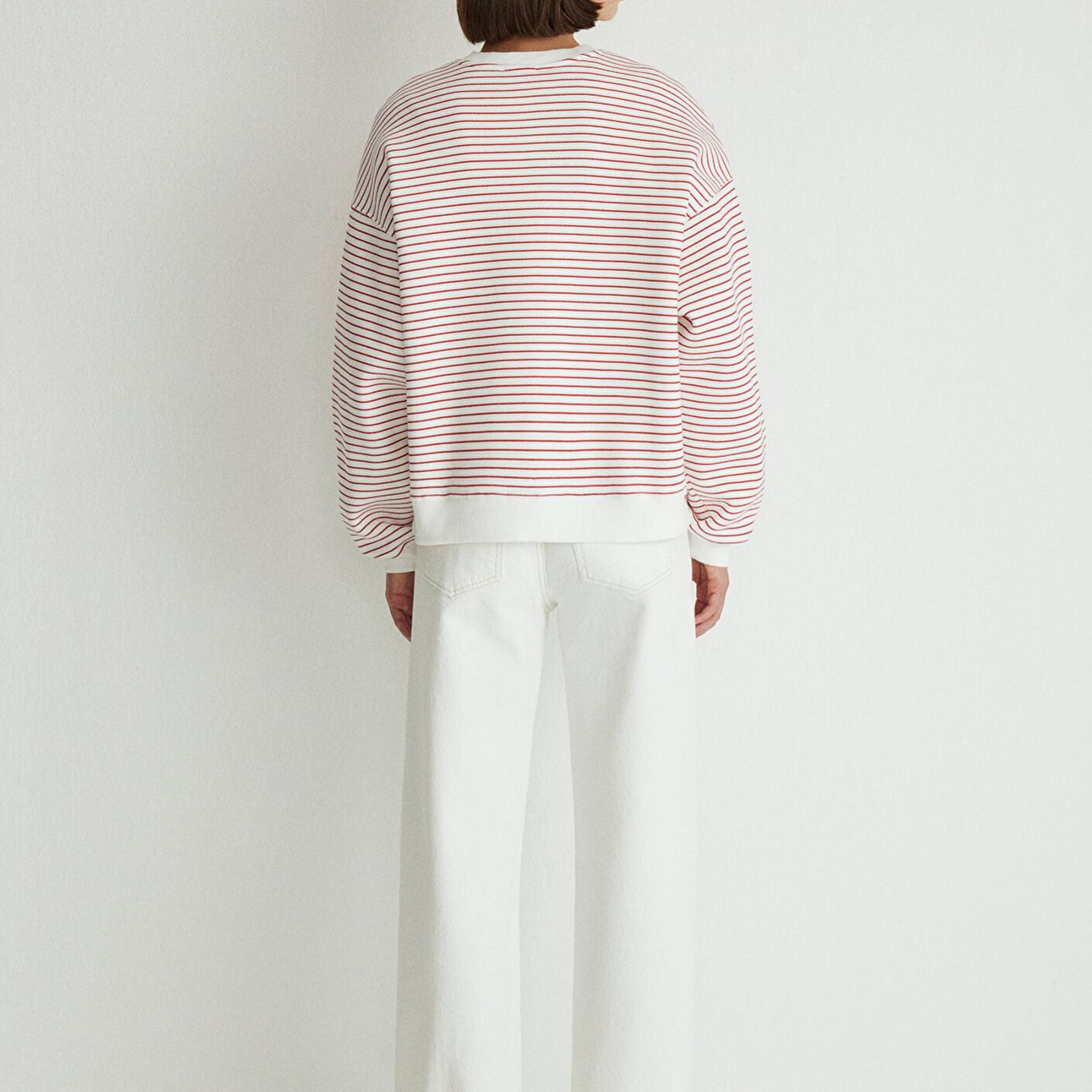 Mavi Mavi Logo Baskılı Kırmızı Çizgili Sweatshirt 1S10100-86680