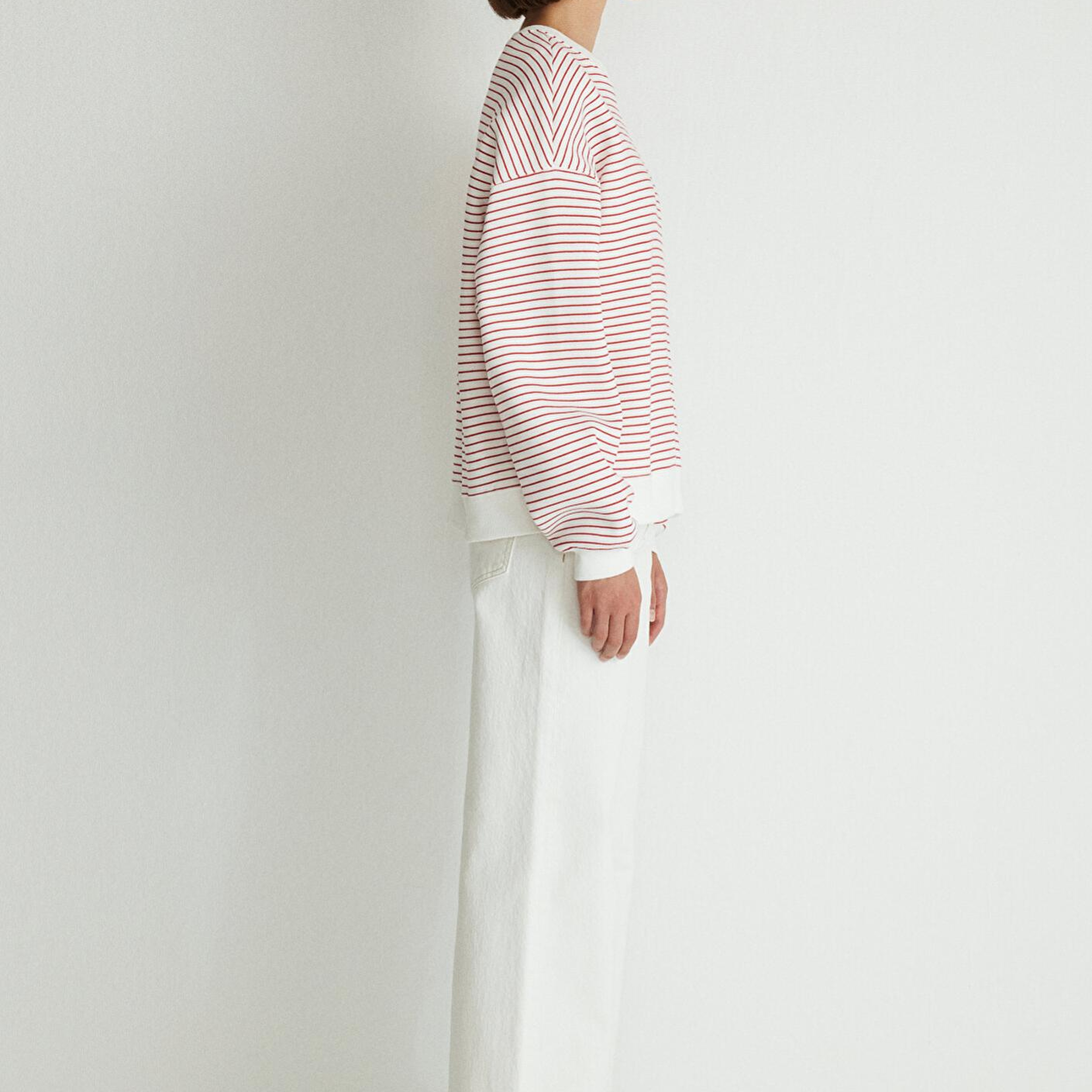 Mavi Mavi Logo Baskılı Kırmızı Çizgili Sweatshirt 1S10100-86680