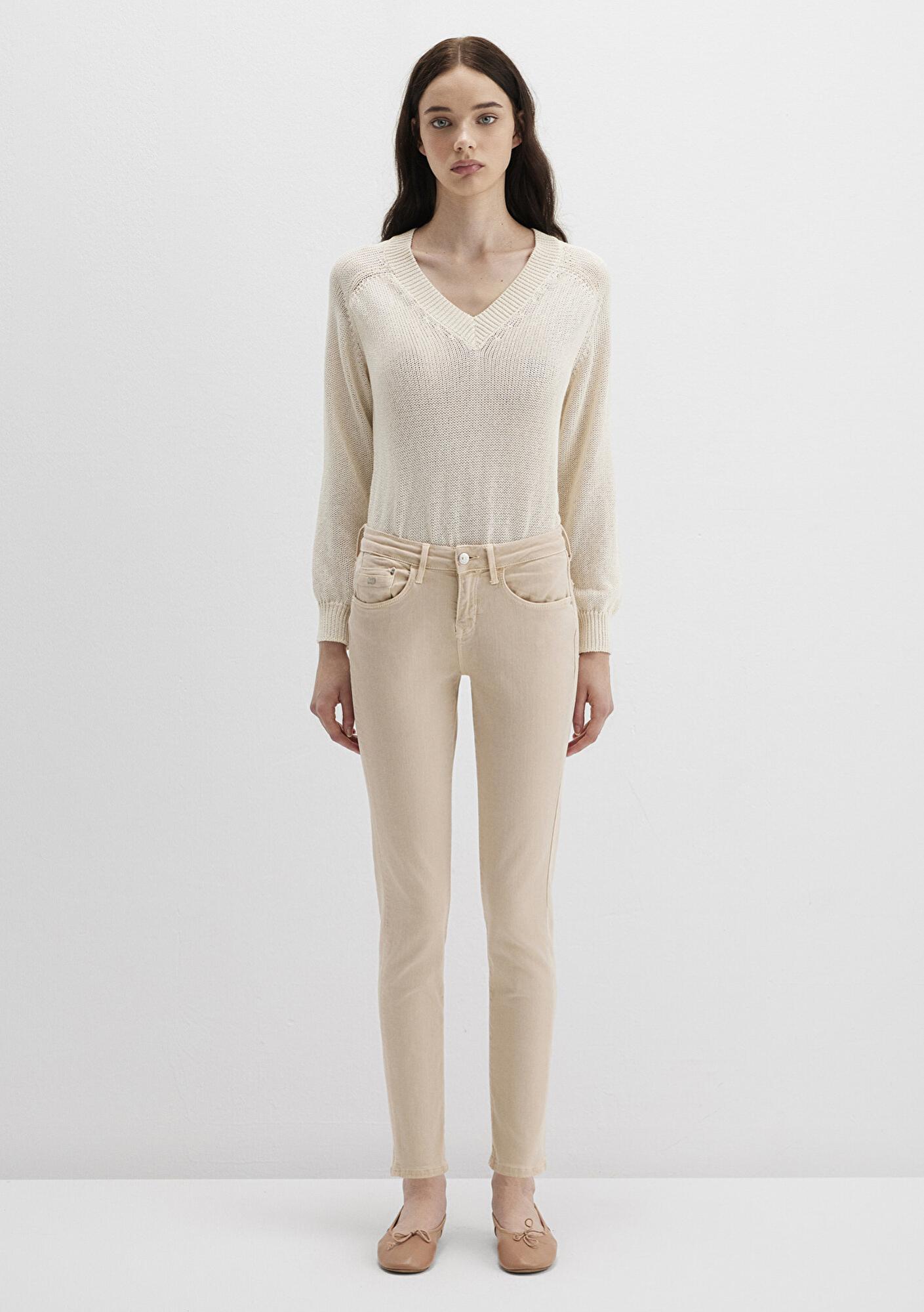 Mavi Ada Mavi Premium Krem Gabardin Pantolon 1020586447