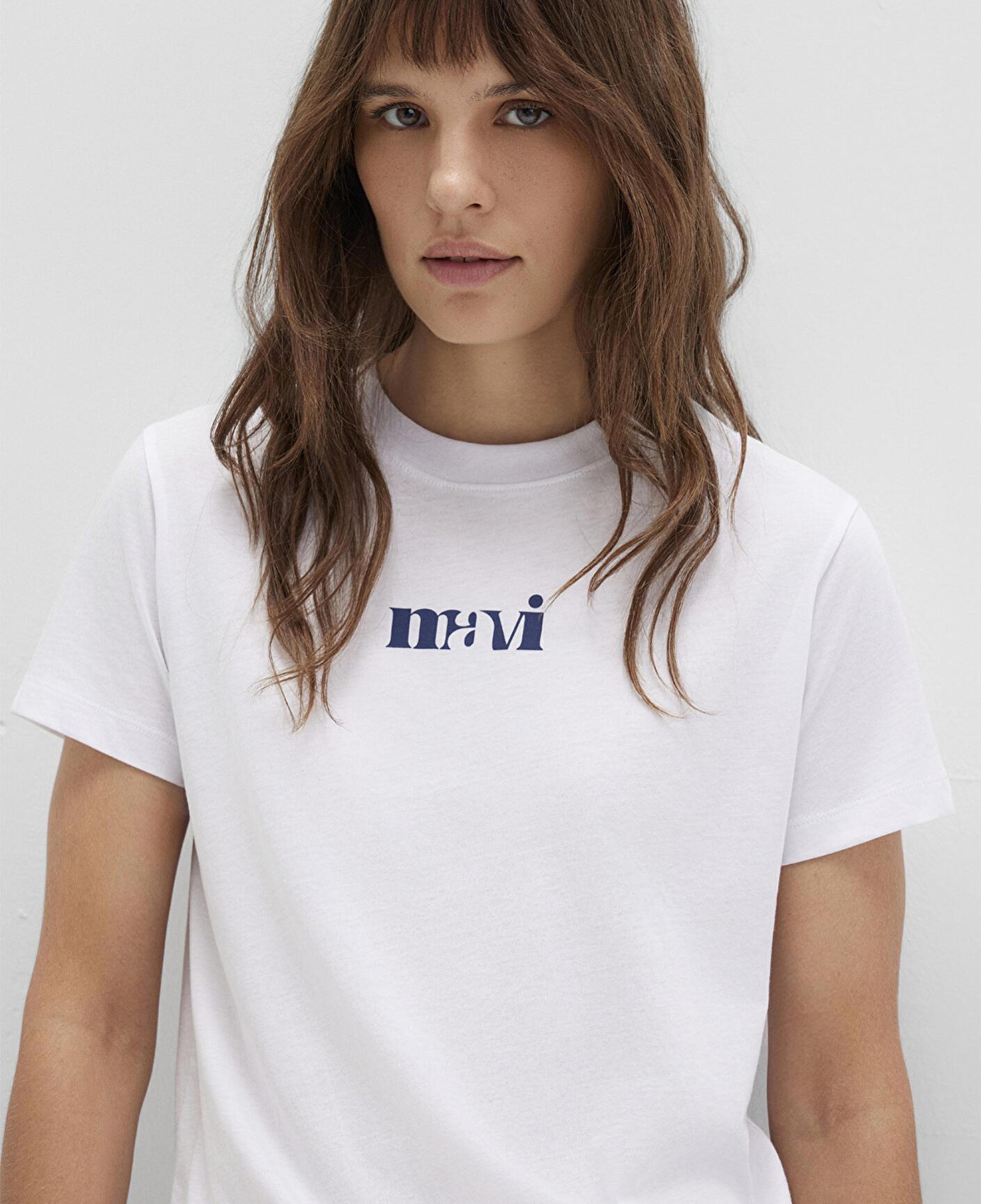 Mavi Mavi Baskılı Beyaz Tişört Regular Fit / Normal Kesim 1612241-620