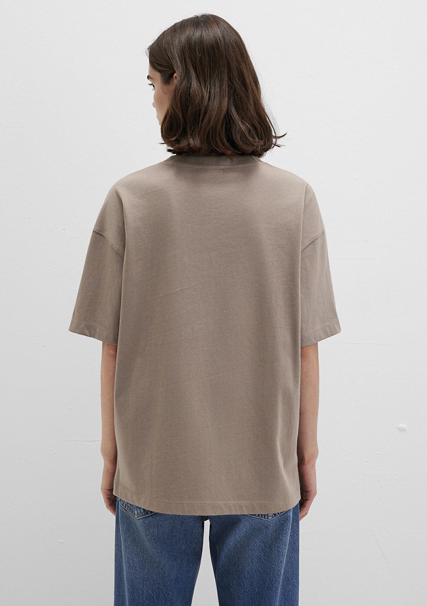 Mavi Mavi Logo Baskılı Bej Tişört Oversize / Geniş Kesim 1611592-70364