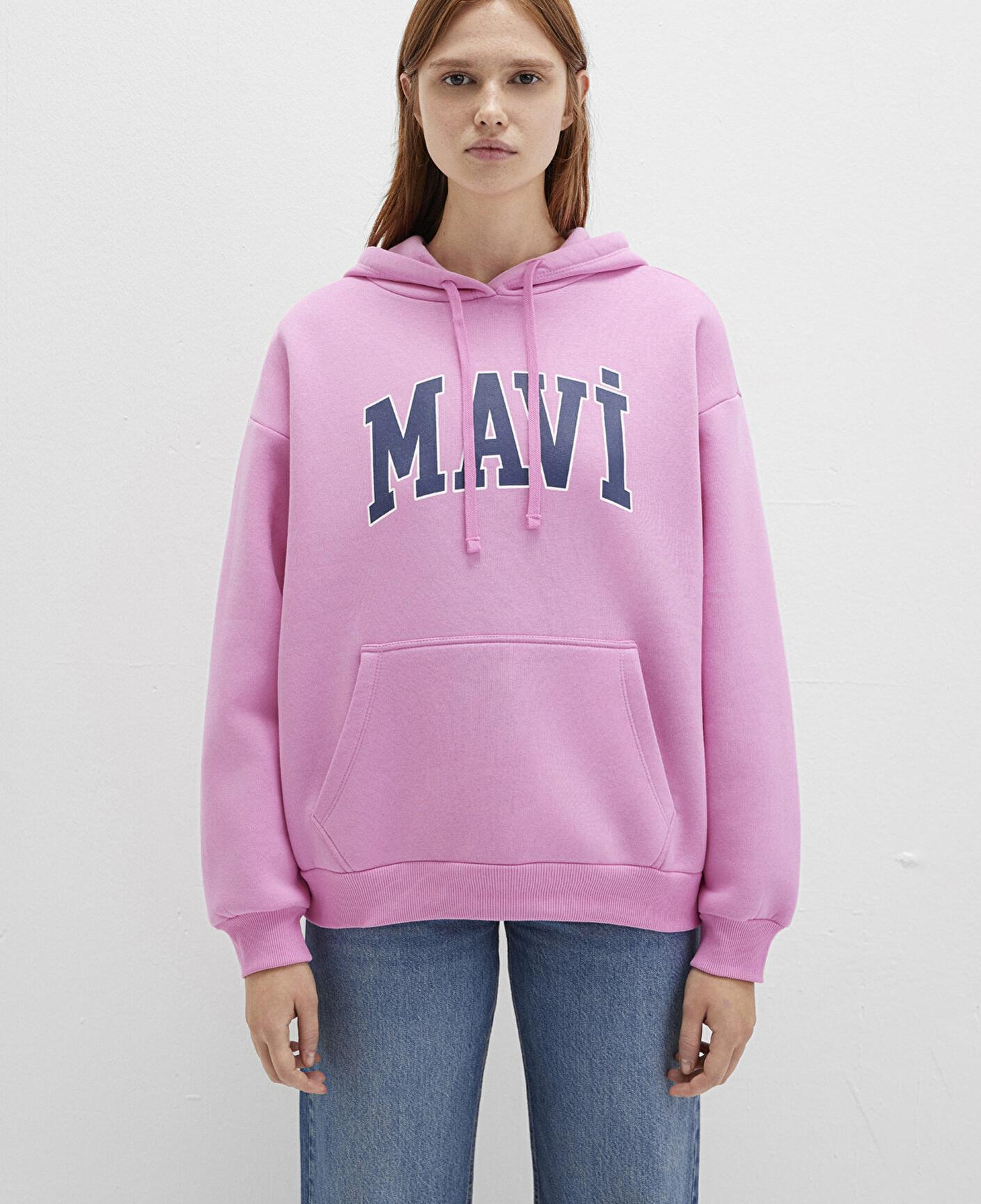 Mavi Mavi Logo Baskılı Kapüşonlu Pembe Sweatshirt 1600361-71038