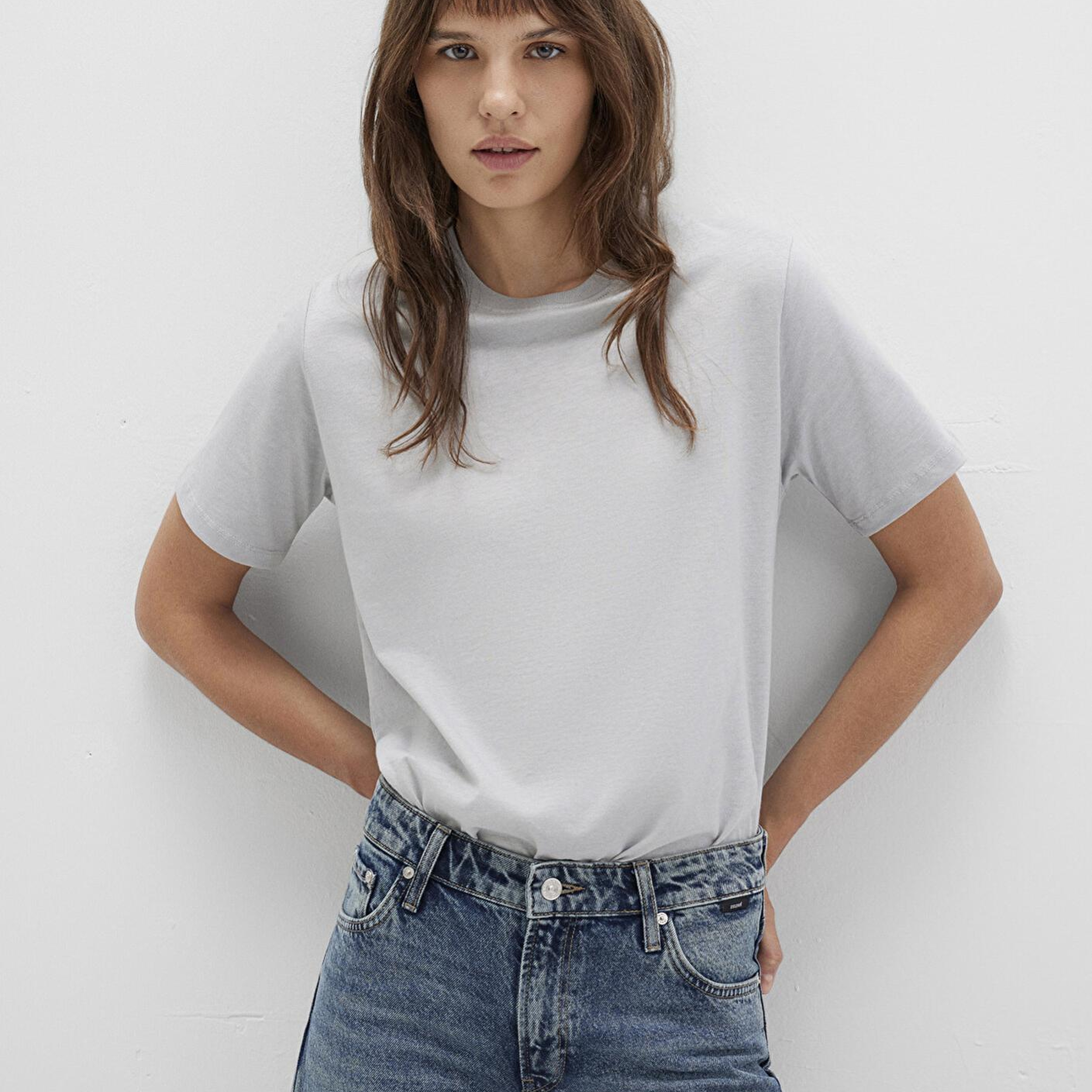 Mavi Gri Basic Tişört Regular Fit / Normal Kesim 1600965-70075