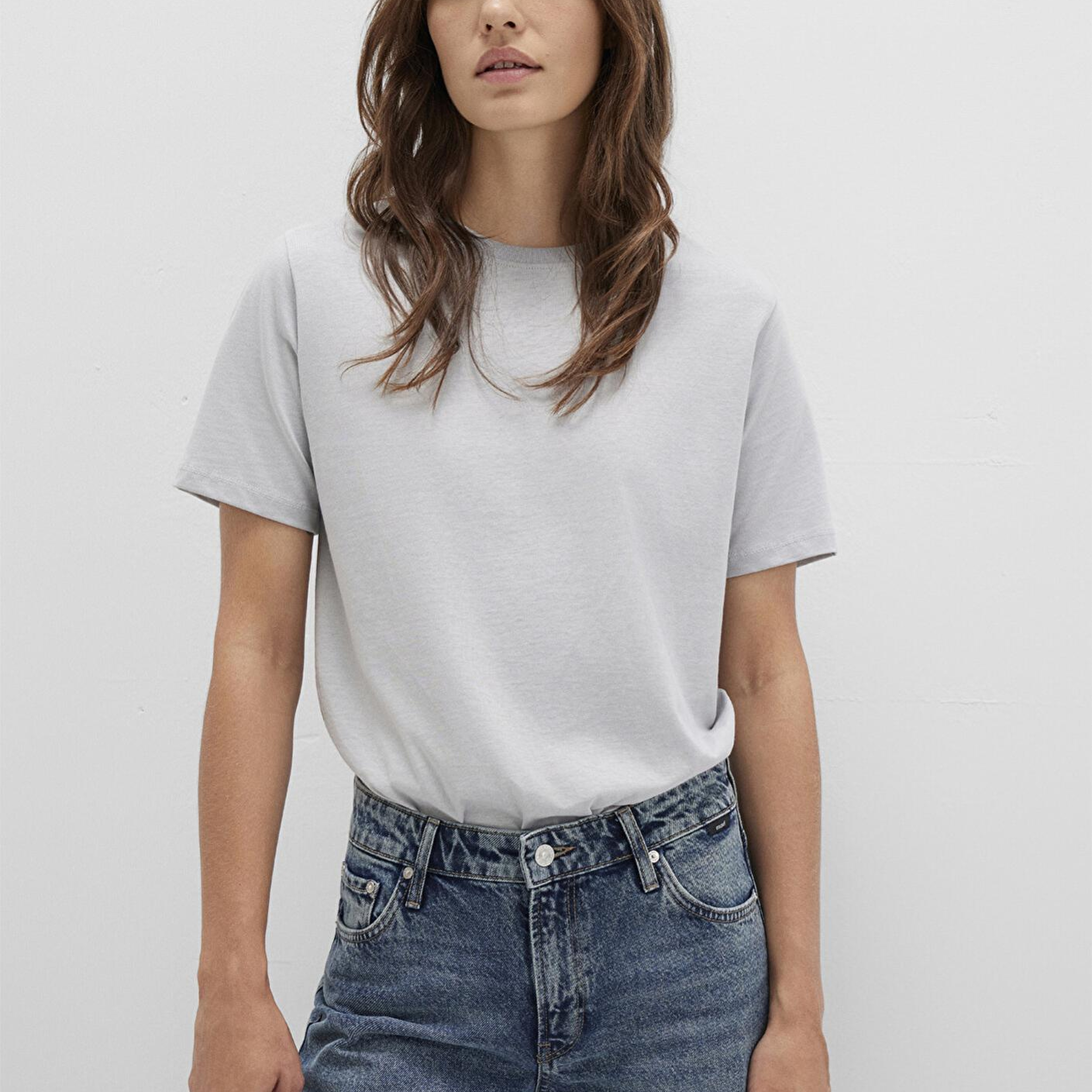 Mavi Gri Basic Tişört Regular Fit / Normal Kesim 1600965-70075