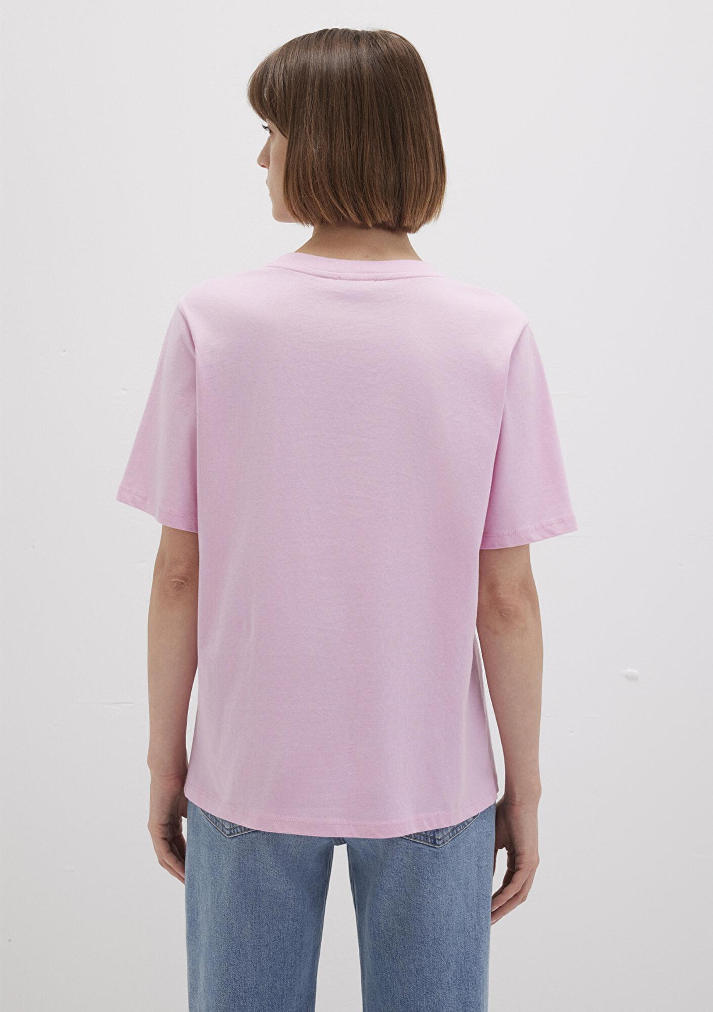 Mavi Bisklet Yaka Pembe Basic Tişört Regular Fit / Normal Kesim 1600955-71117