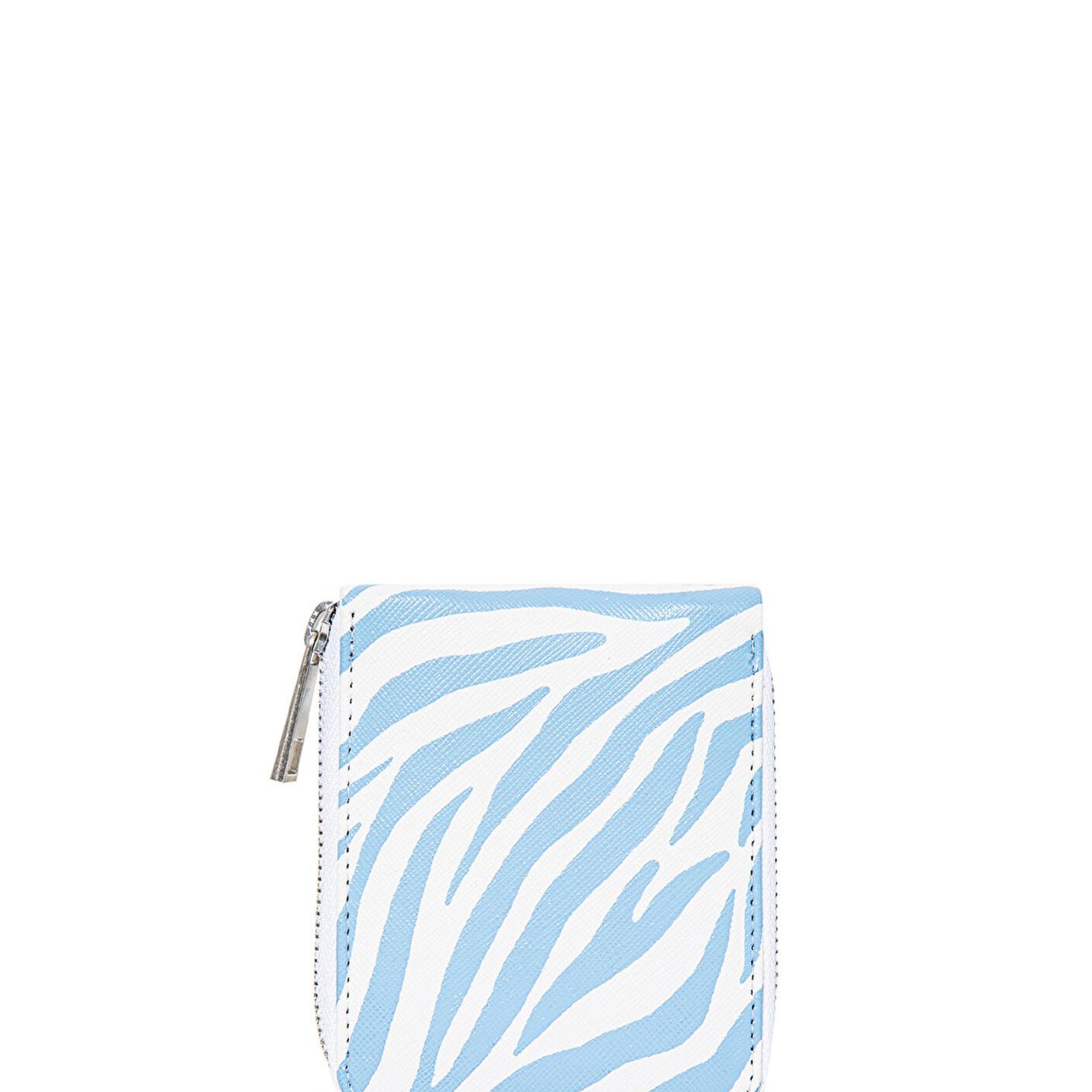 Mavi Zebra Baskılı Fermuarlı Mavi Cüzdan 1911841-82532