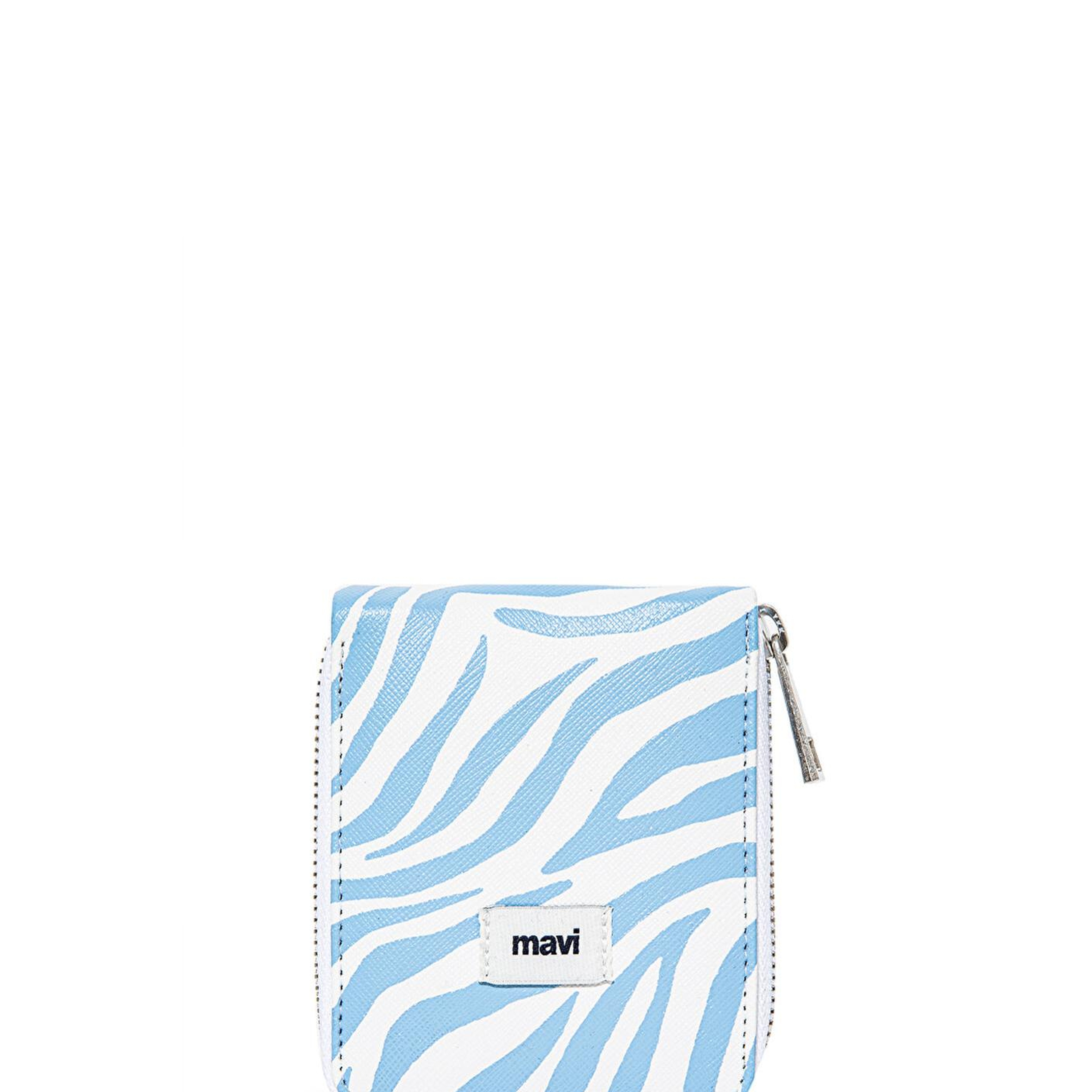 Mavi Zebra Baskılı Fermuarlı Mavi Cüzdan 1911841-82532