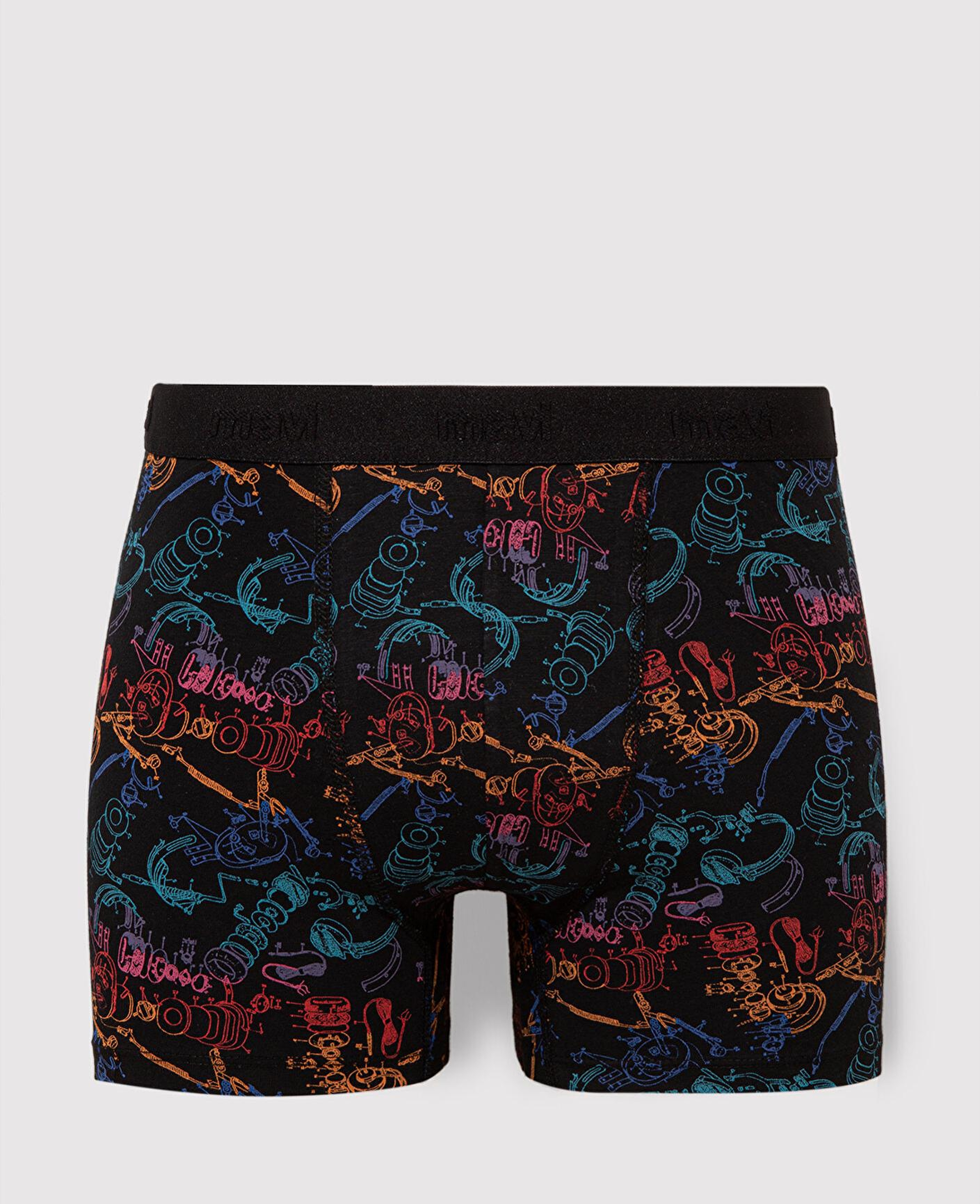 Mavi Baskılı Siyah Boxer 0911374-900