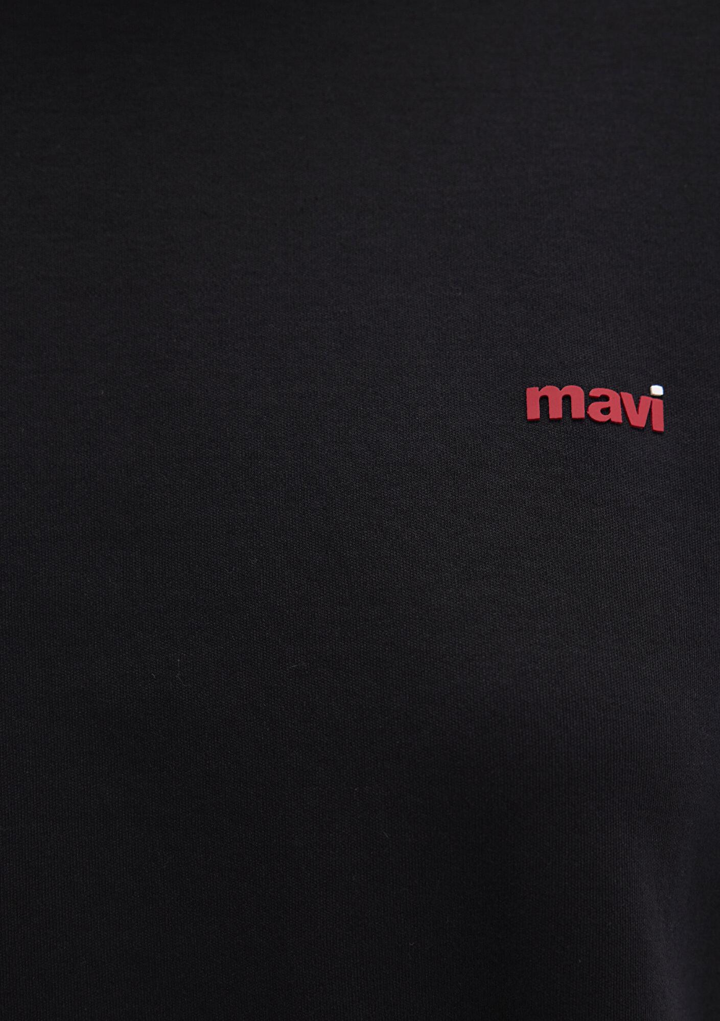 Mavi Mini Mavi Logo Baskılı İnterlok Siyah Basic Tişört Regular Fit / Normal Kesim 1612122-900