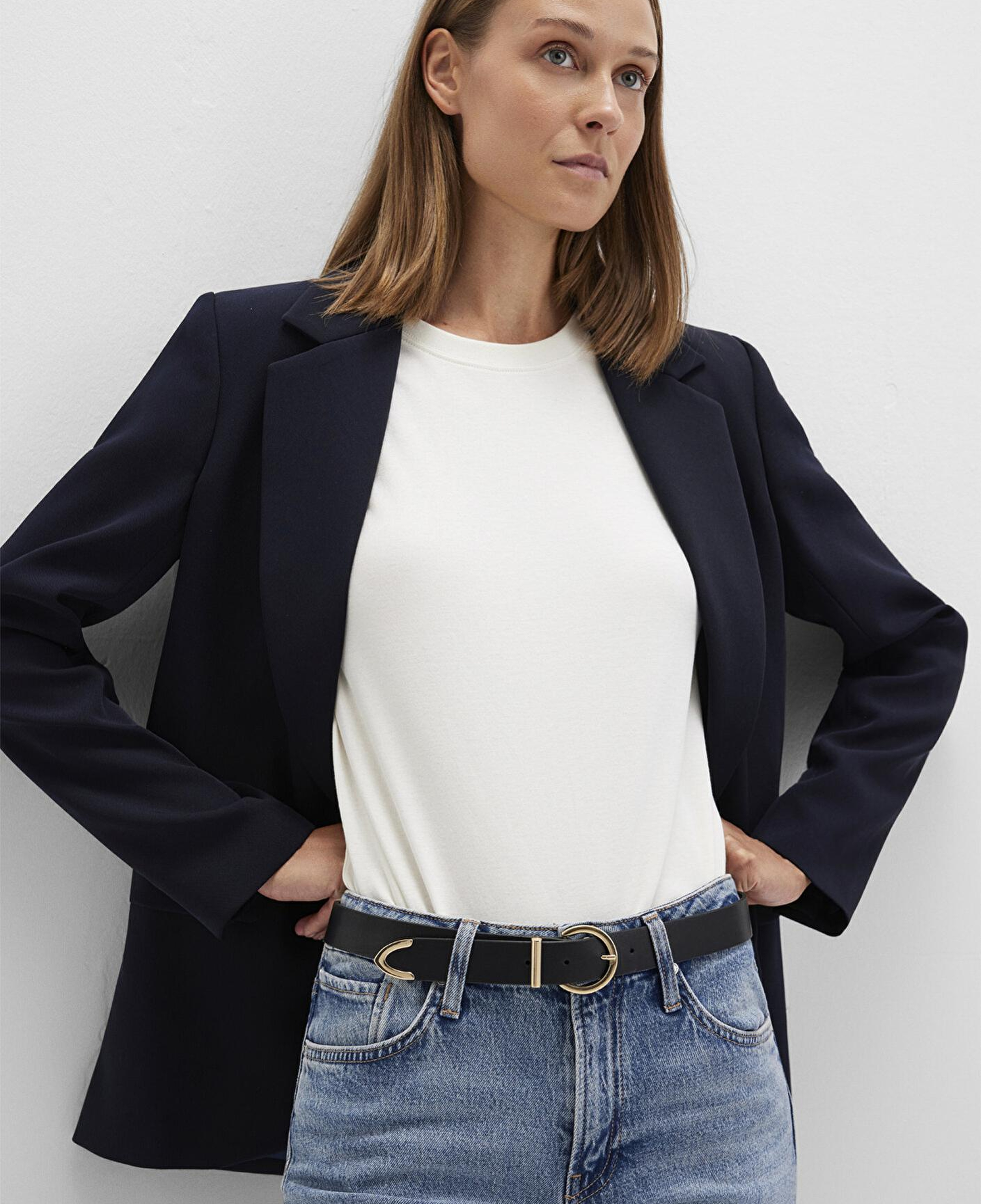 Mavi Siyah Suni Deri Kemer 196034-85931