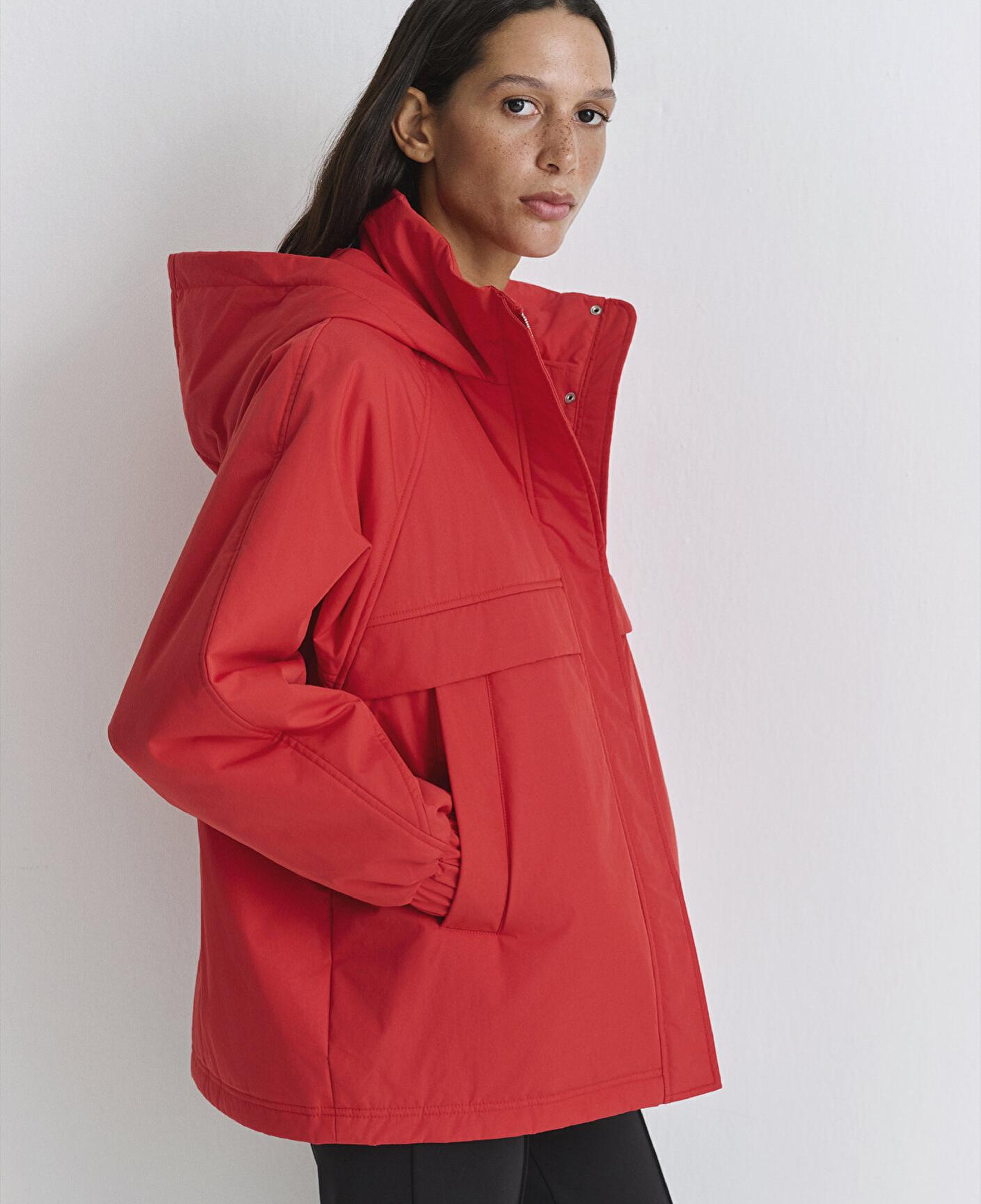 Mavi Su İtici Kapüşonlu Kırmızı Mont 1110348-70461