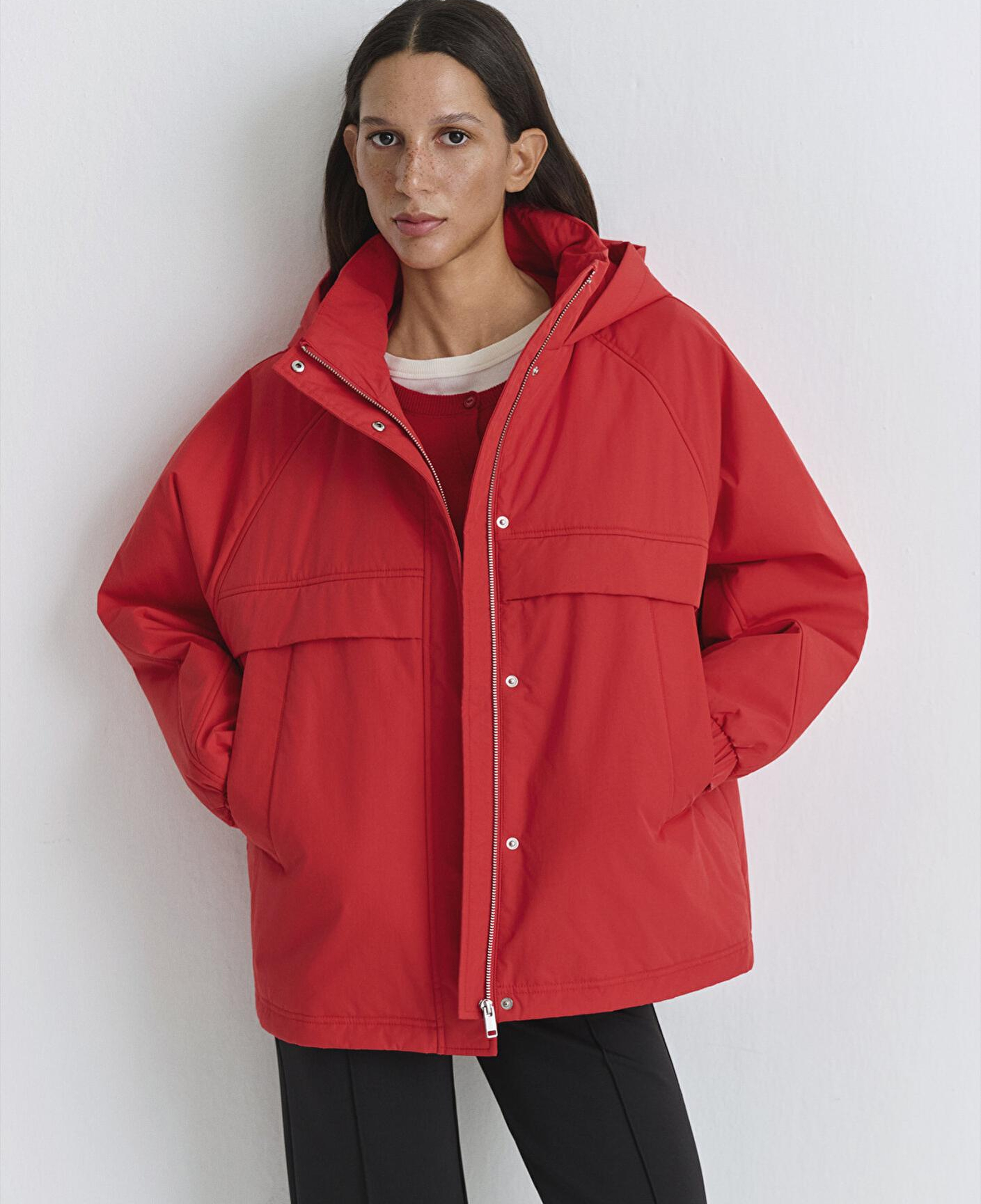 Mavi Su İtici Kapüşonlu Kırmızı Mont 1110348-70461