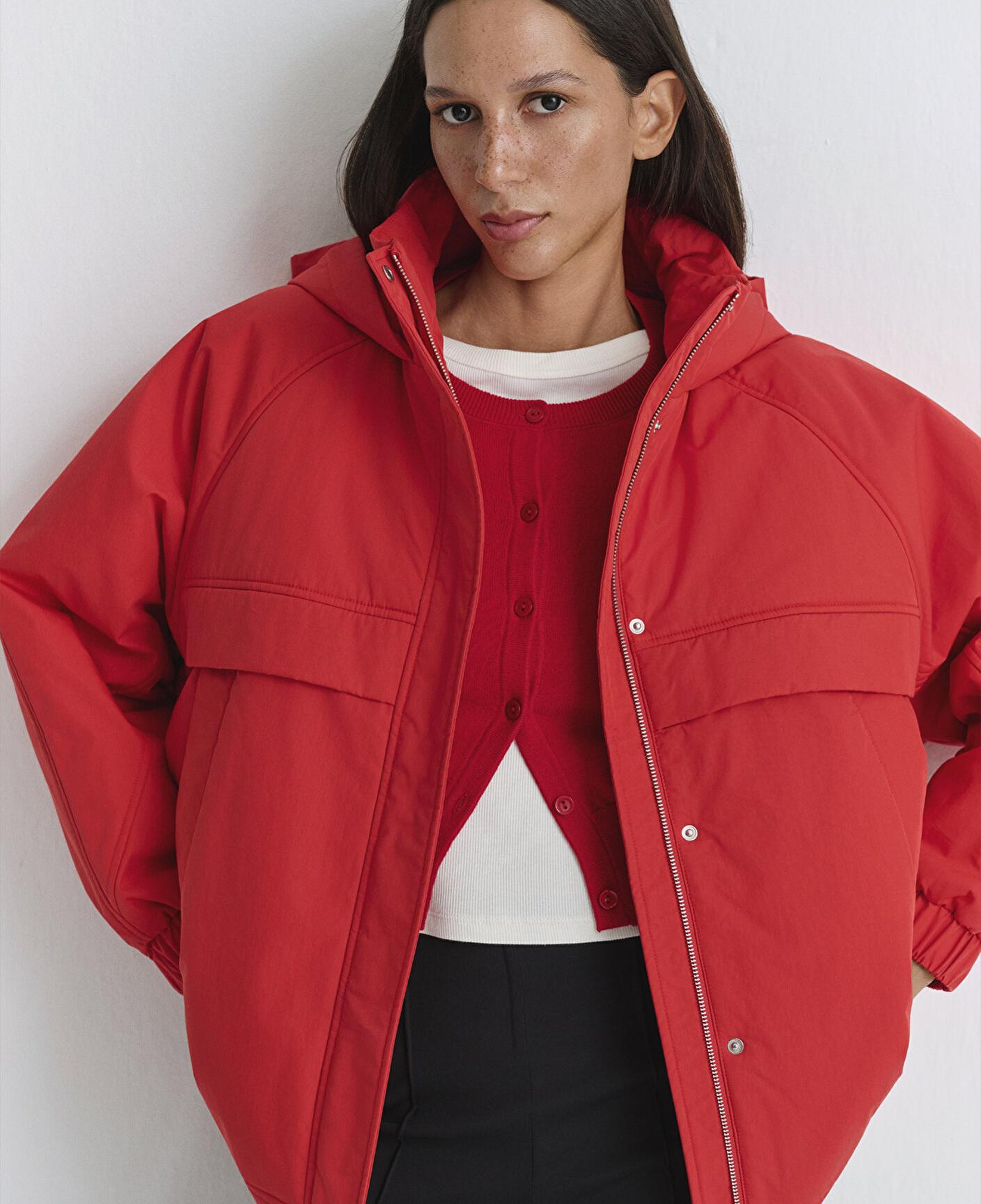 Mavi Su İtici Kapüşonlu Kırmızı Mont 1110348-70461