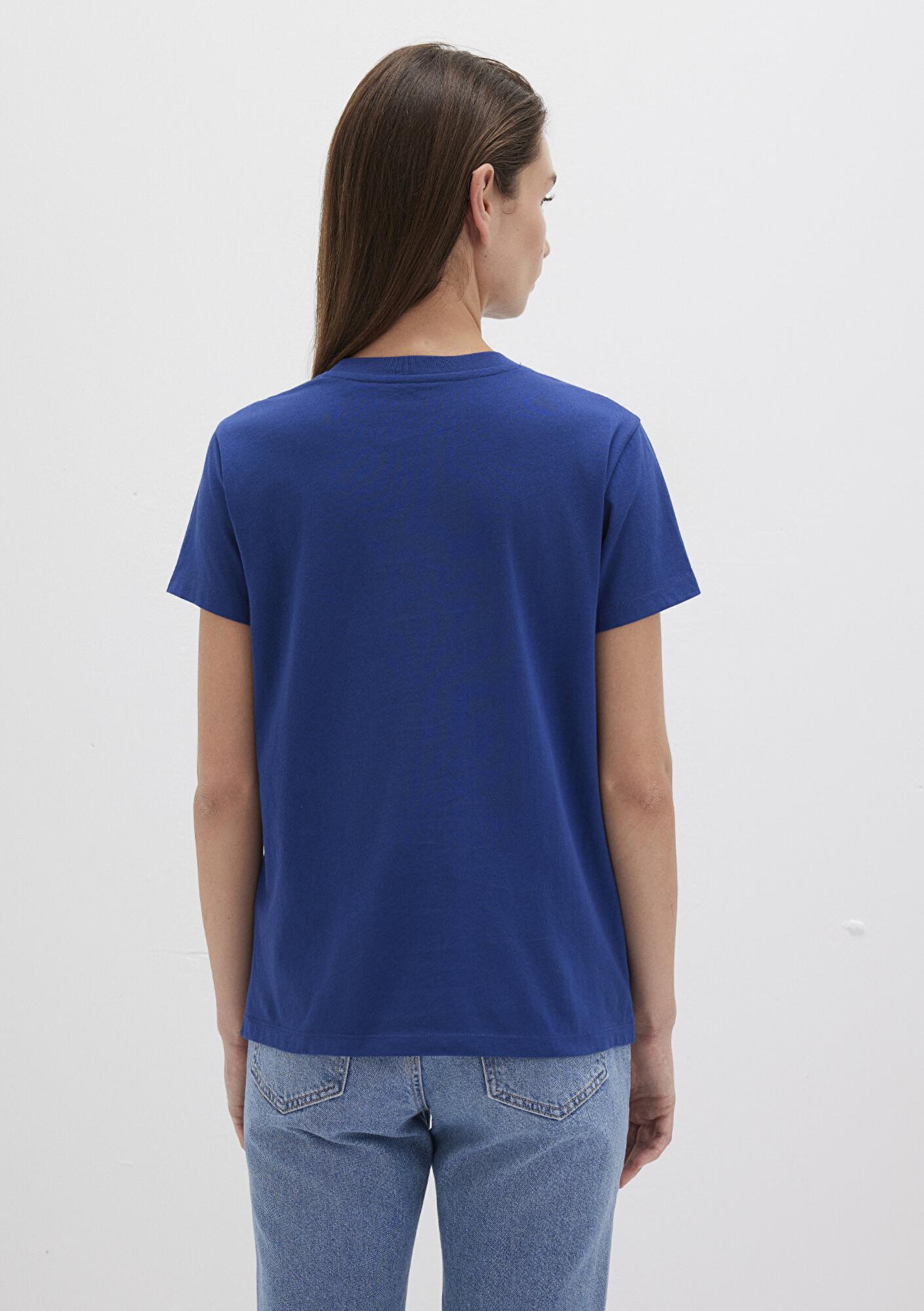 Mavi İstanbul Baskılı Mavi Tişört Semi Slim Fit / Yarı Dar Kesim 1612111-70722