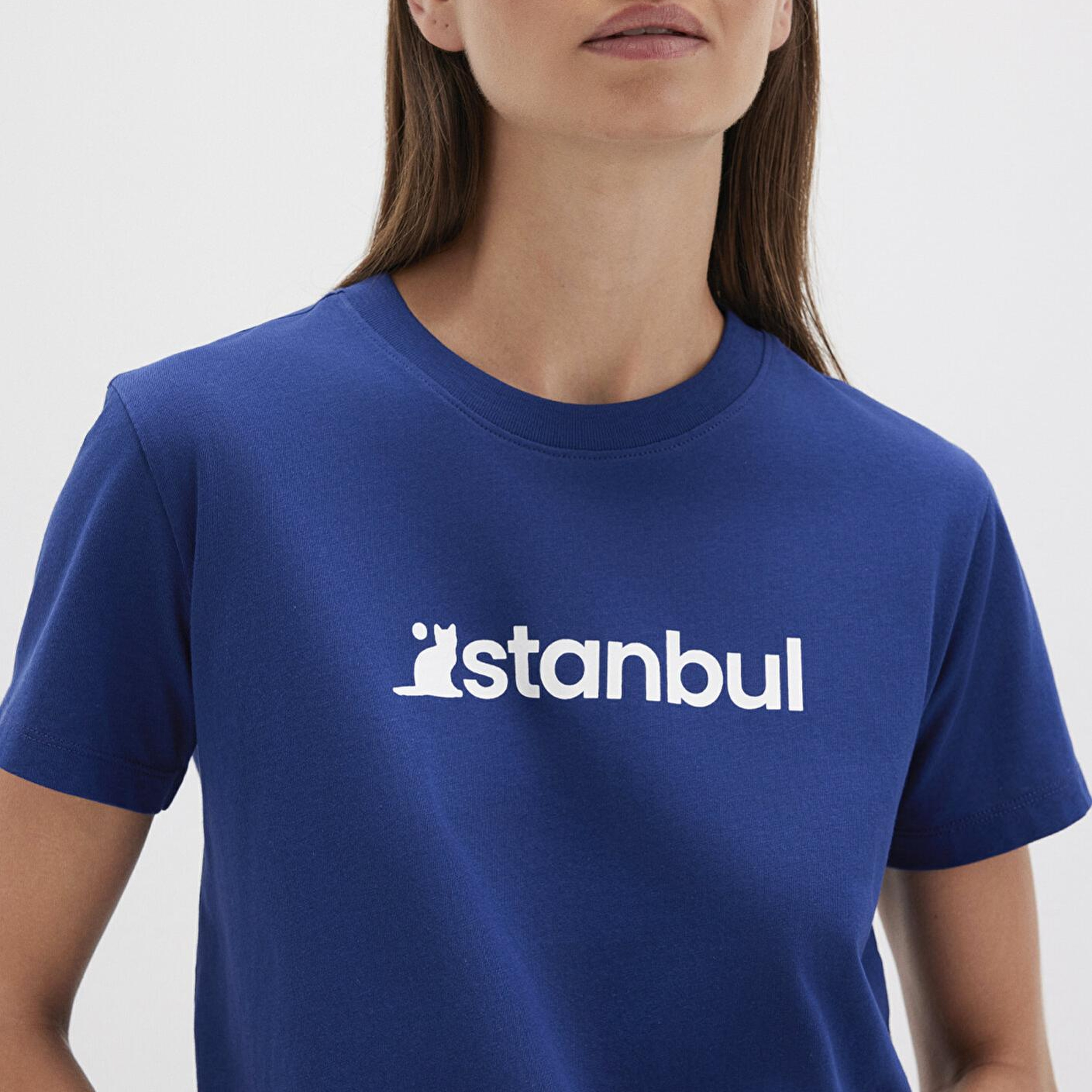 Mavi İstanbul Baskılı Mavi Tişört Semi Slim Fit / Yarı Dar Kesim 1612111-70722