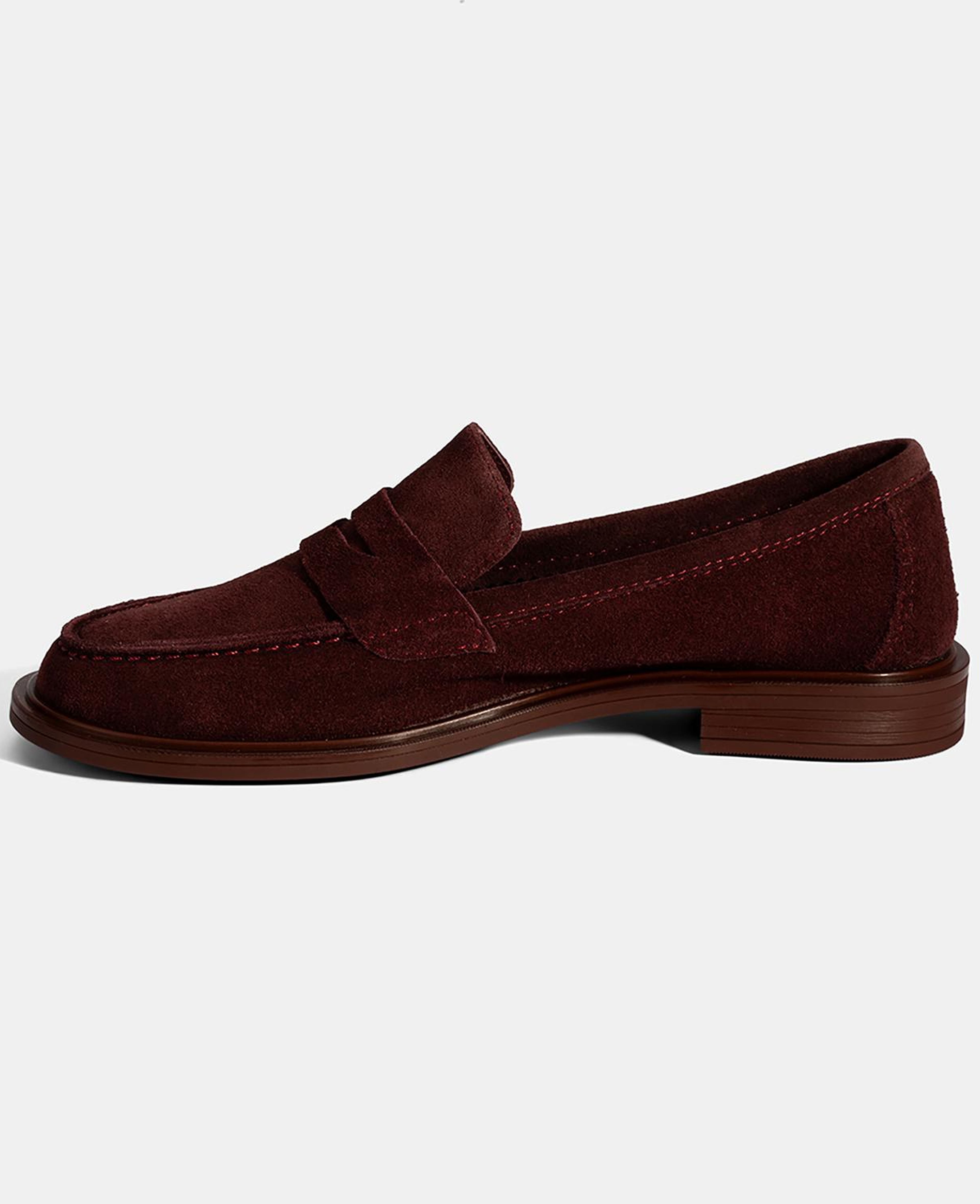 Kadın Bordo Süet Loafer