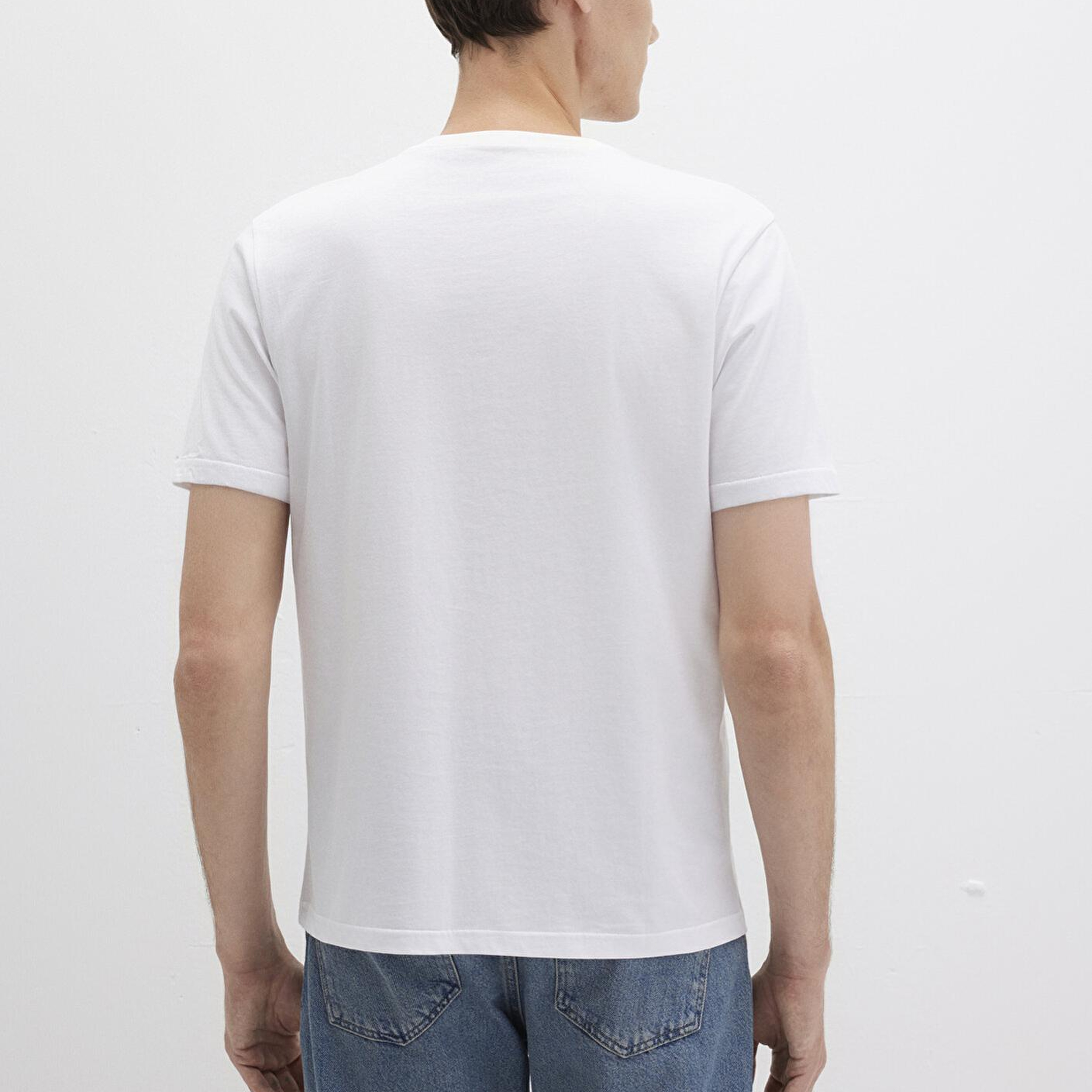 Mavi Kırmızı Miav Baskılı Beyaz Tişört Regular Fit / Normal Kesim 067153-622