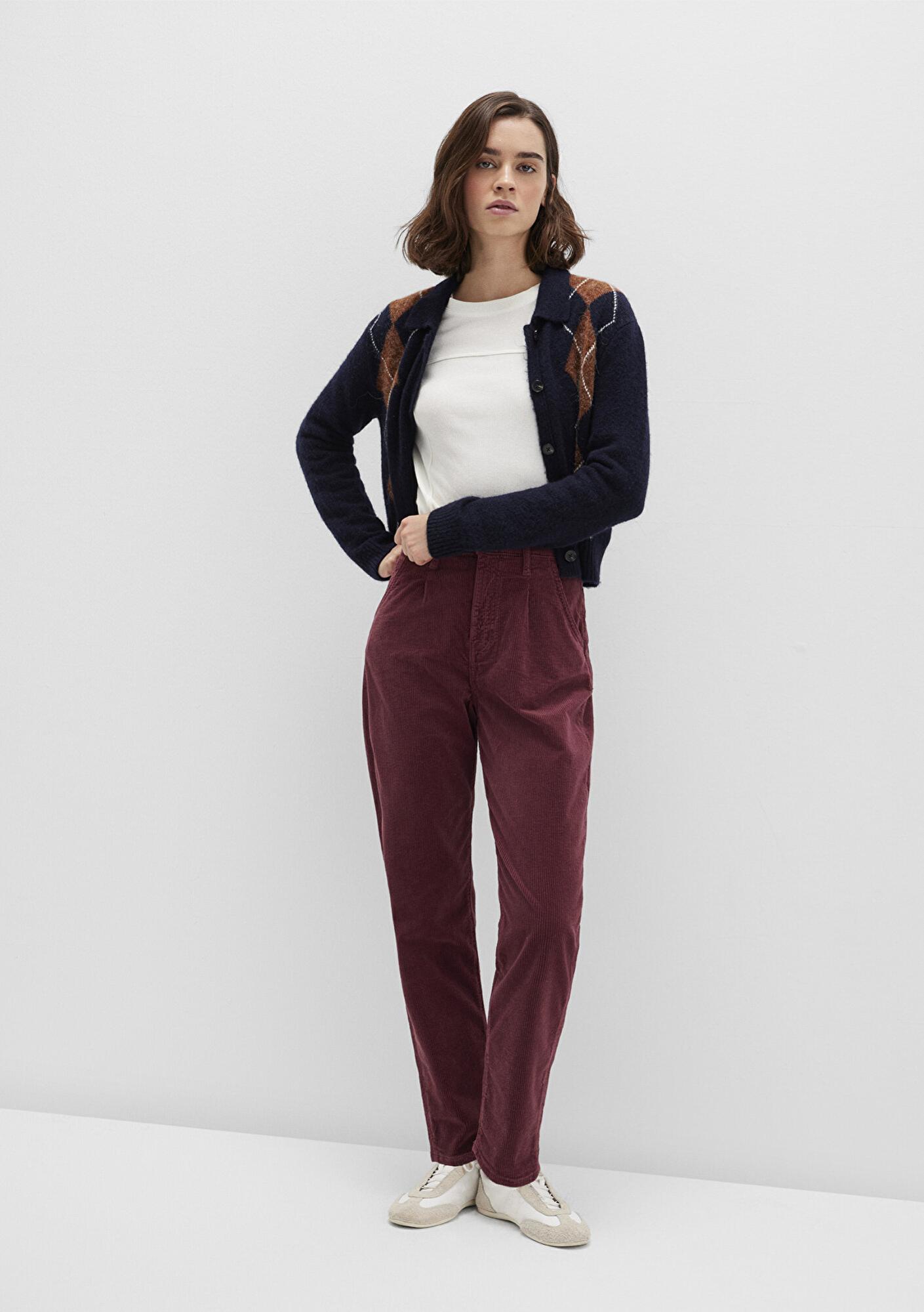 Mavi Laura Bordo Kadife Pantolon 101153-85728