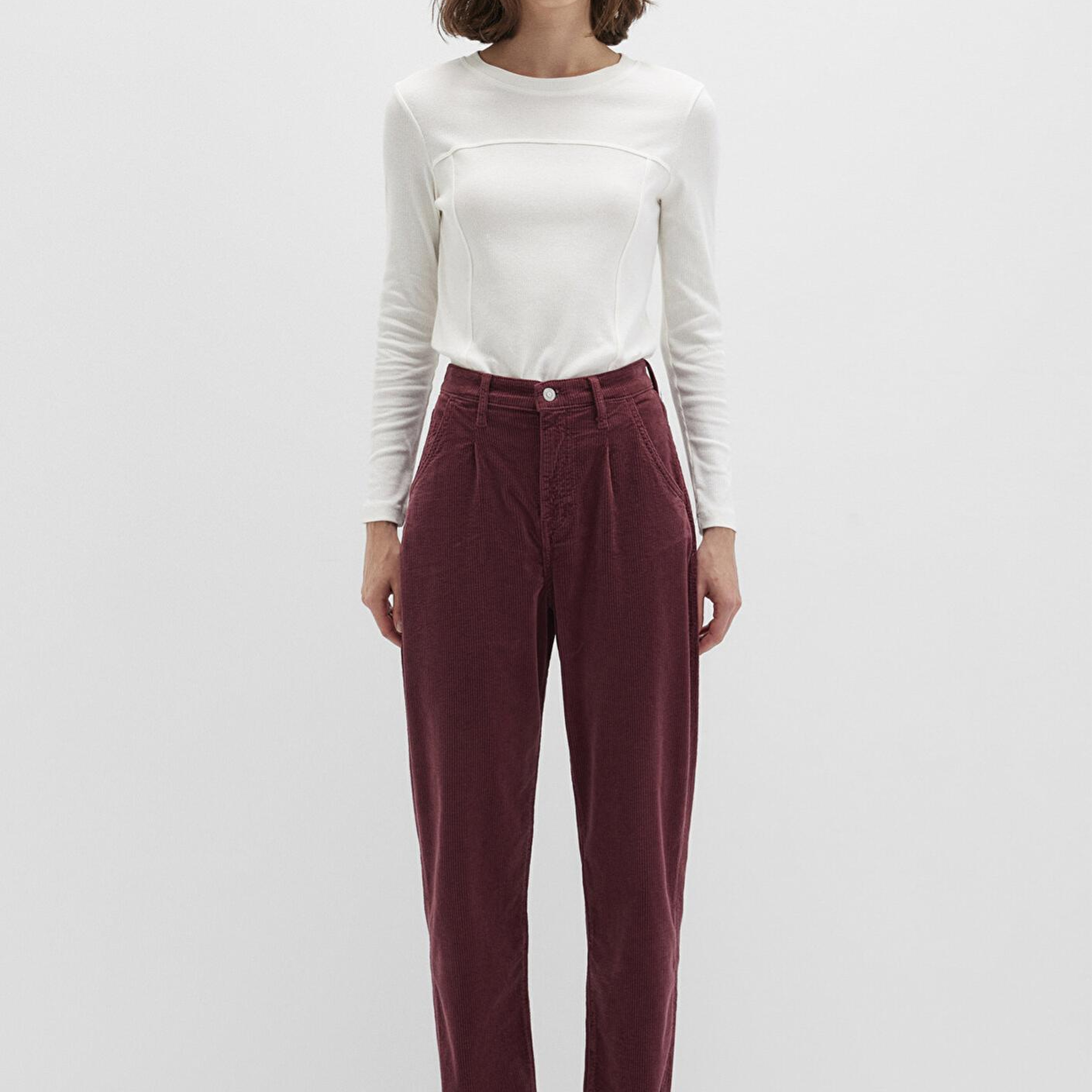 Mavi Laura Bordo Kadife Pantolon 101153-85728