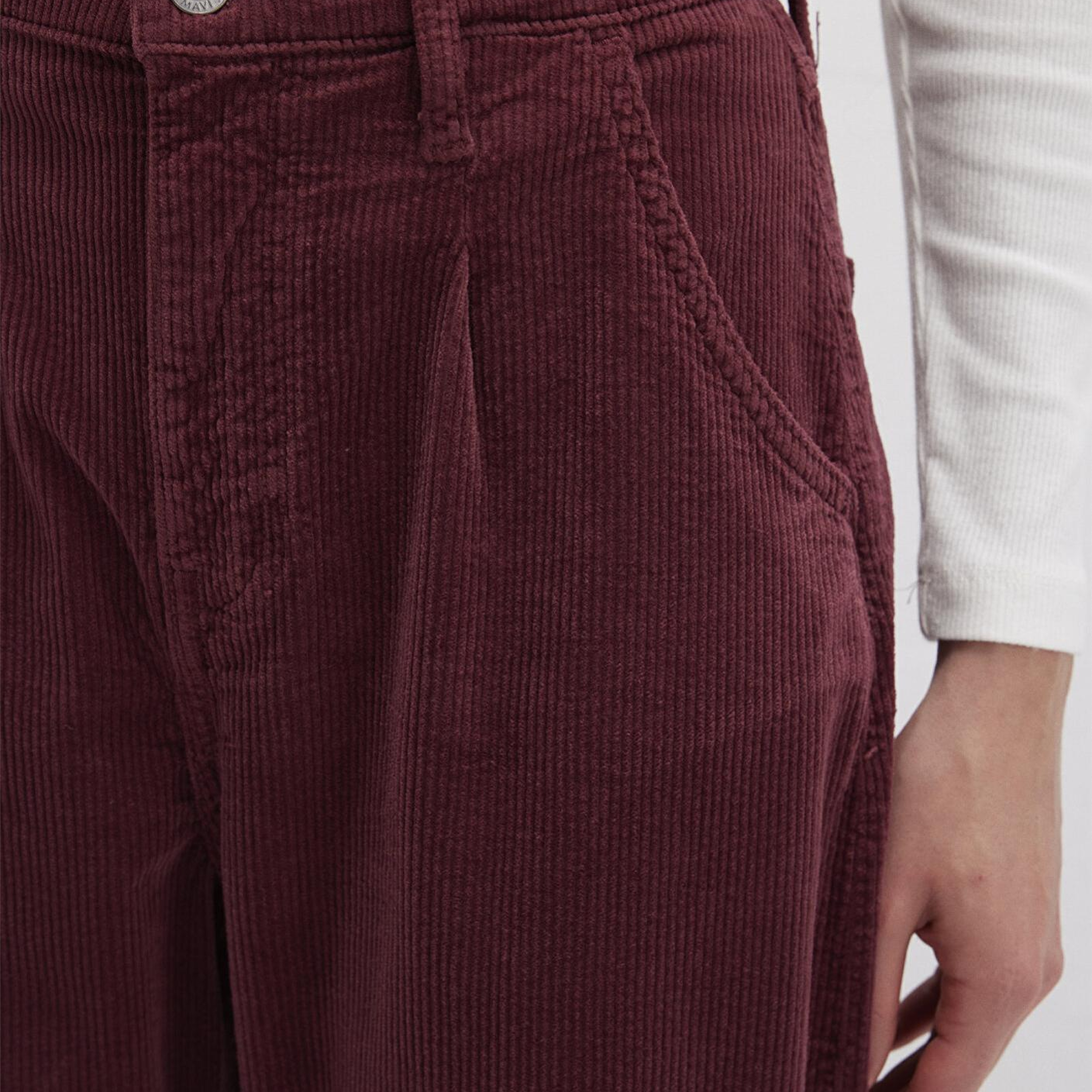 Mavi Laura Bordo Kadife Pantolon 101153-85728