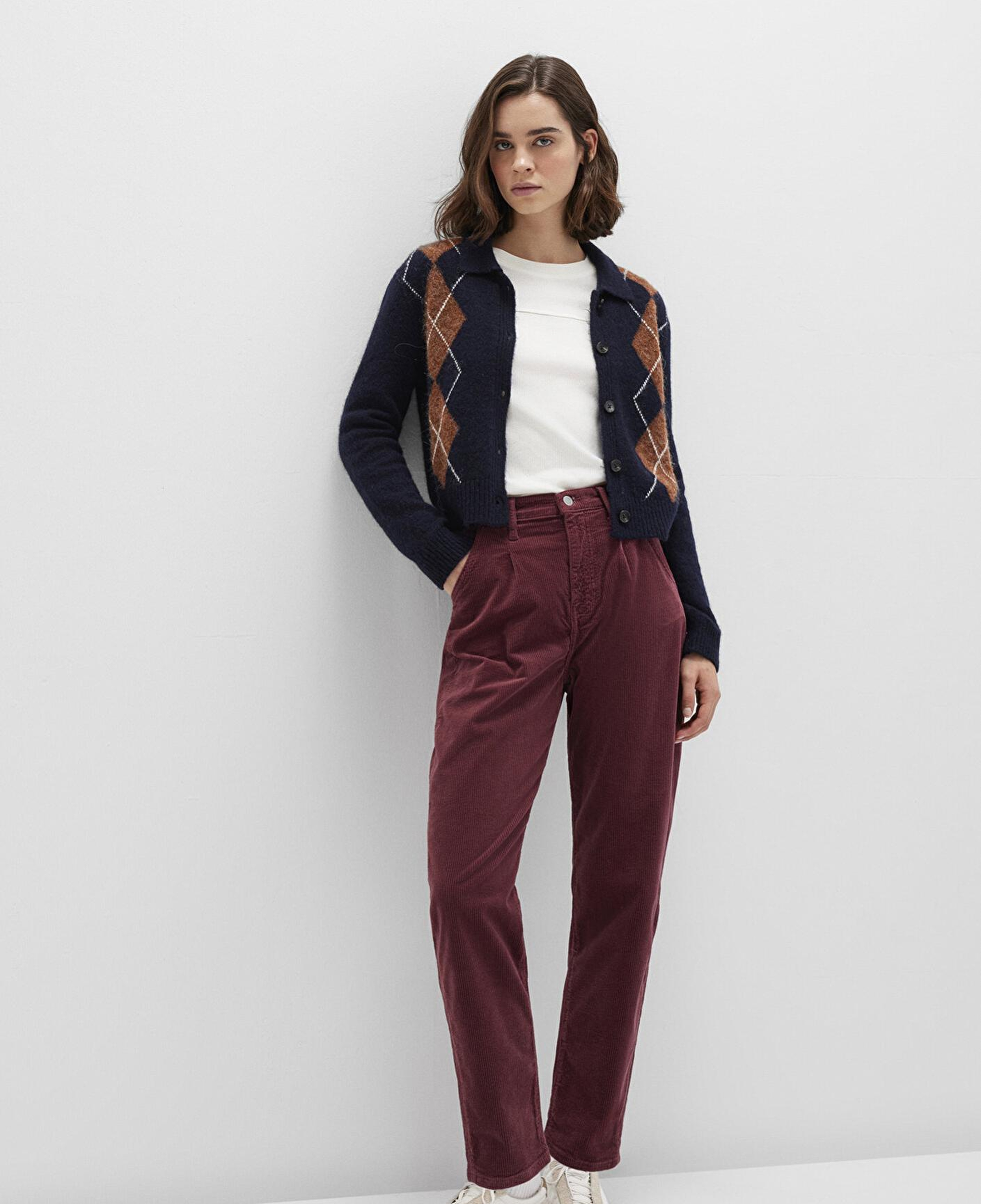 Mavi Laura Bordo Kadife Pantolon 101153-85728