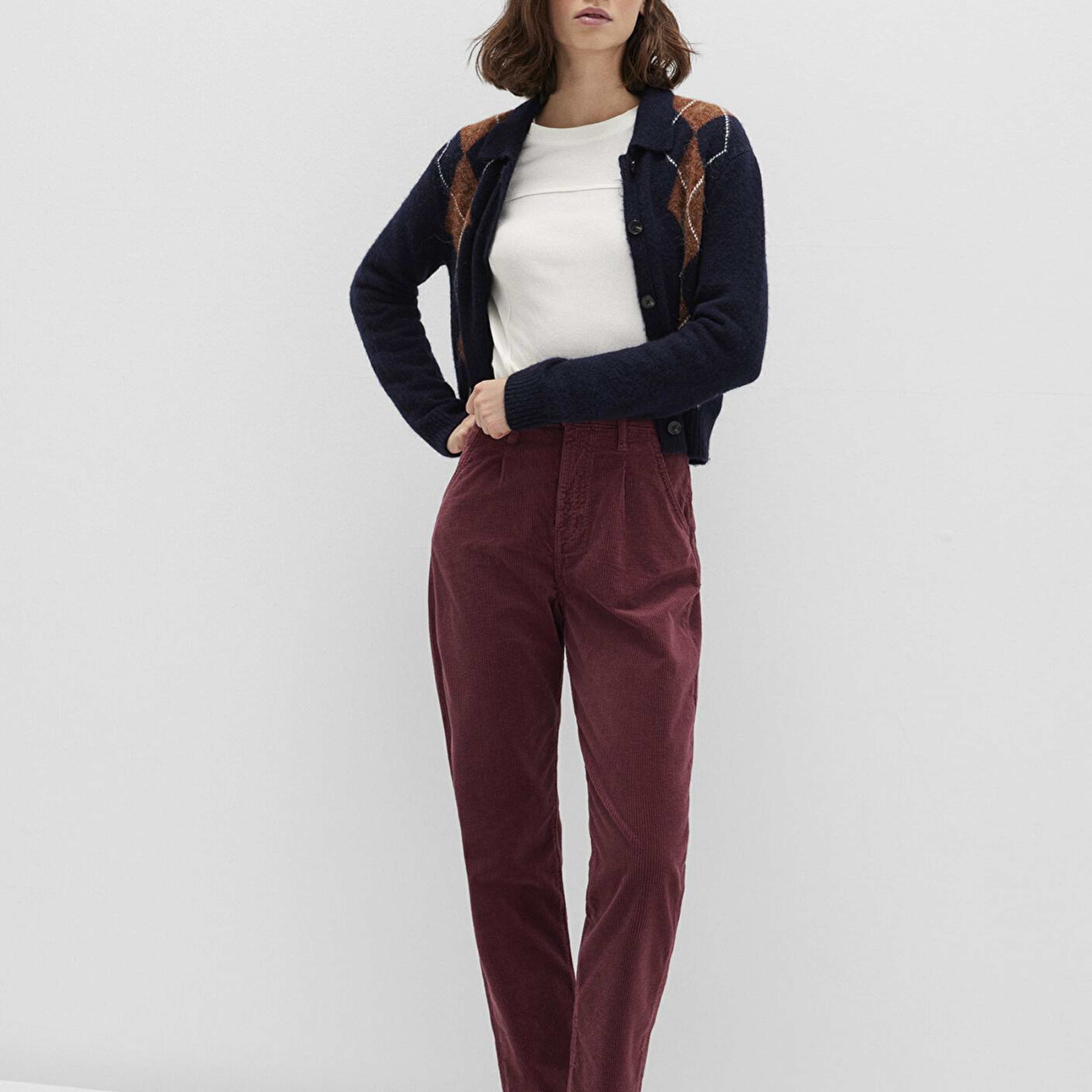 Mavi Laura Bordo Kadife Pantolon 101153-85728