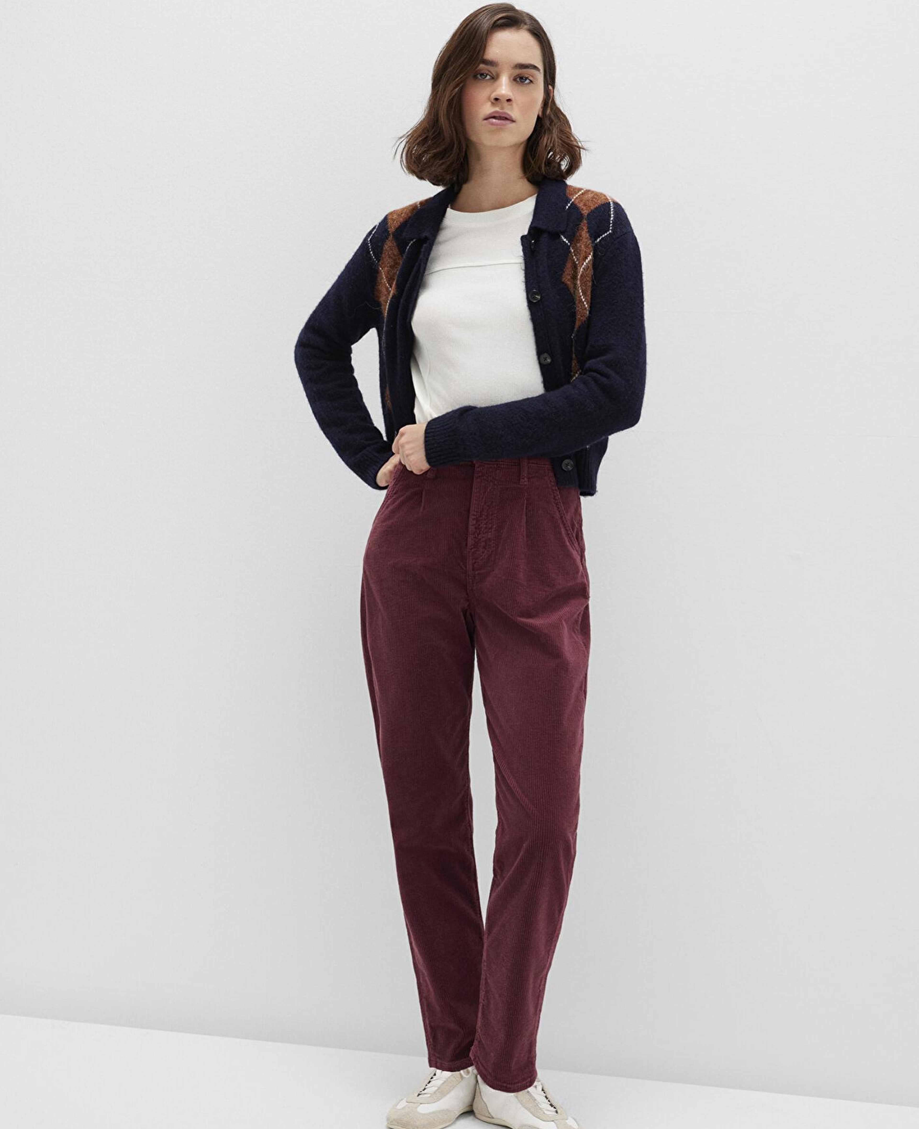 Mavi Laura Bordo Kadife Pantolon 101153-85728