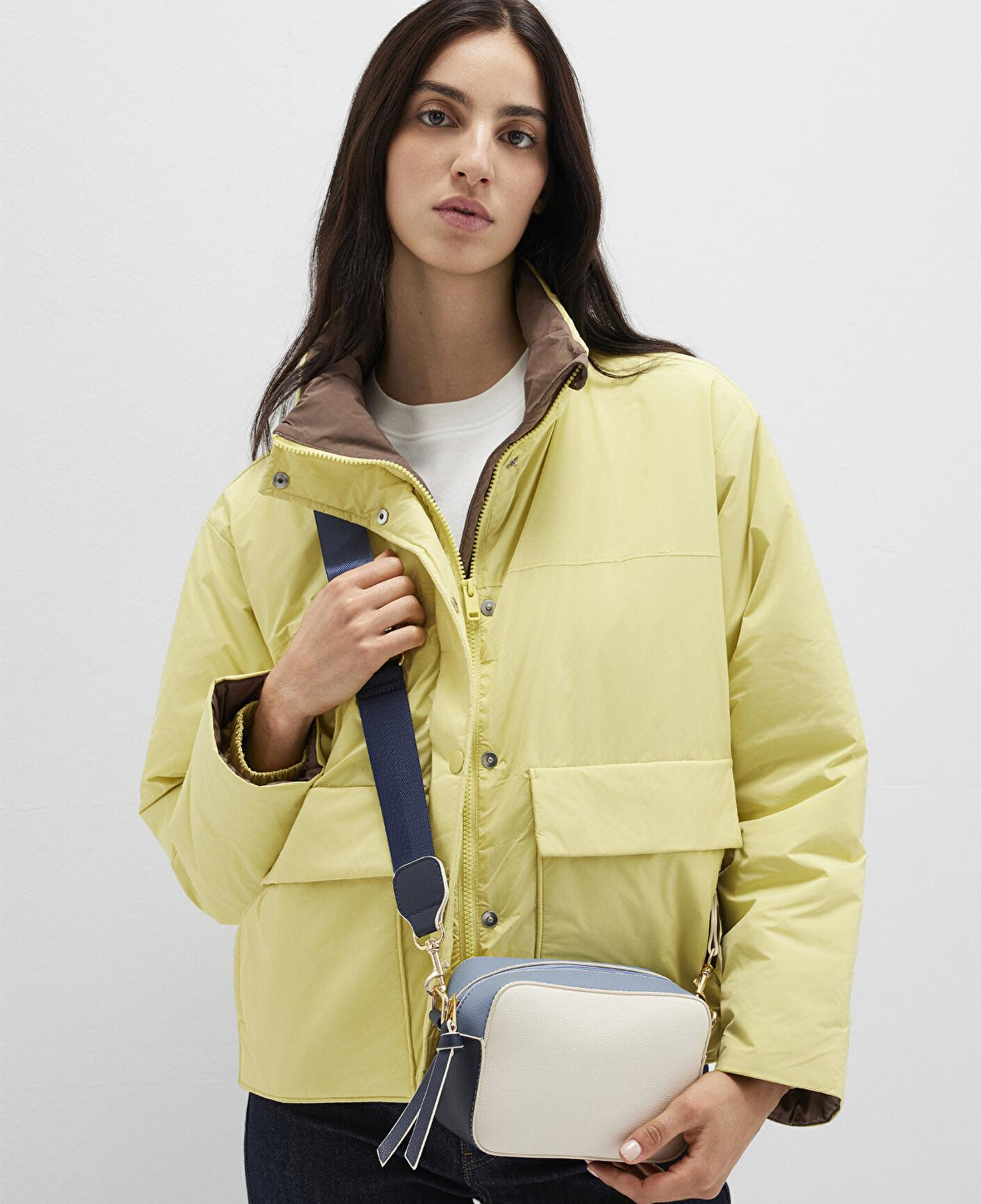 Mavi Lacivert Askılı Ekru Çapraz Çanta 1910084-32184