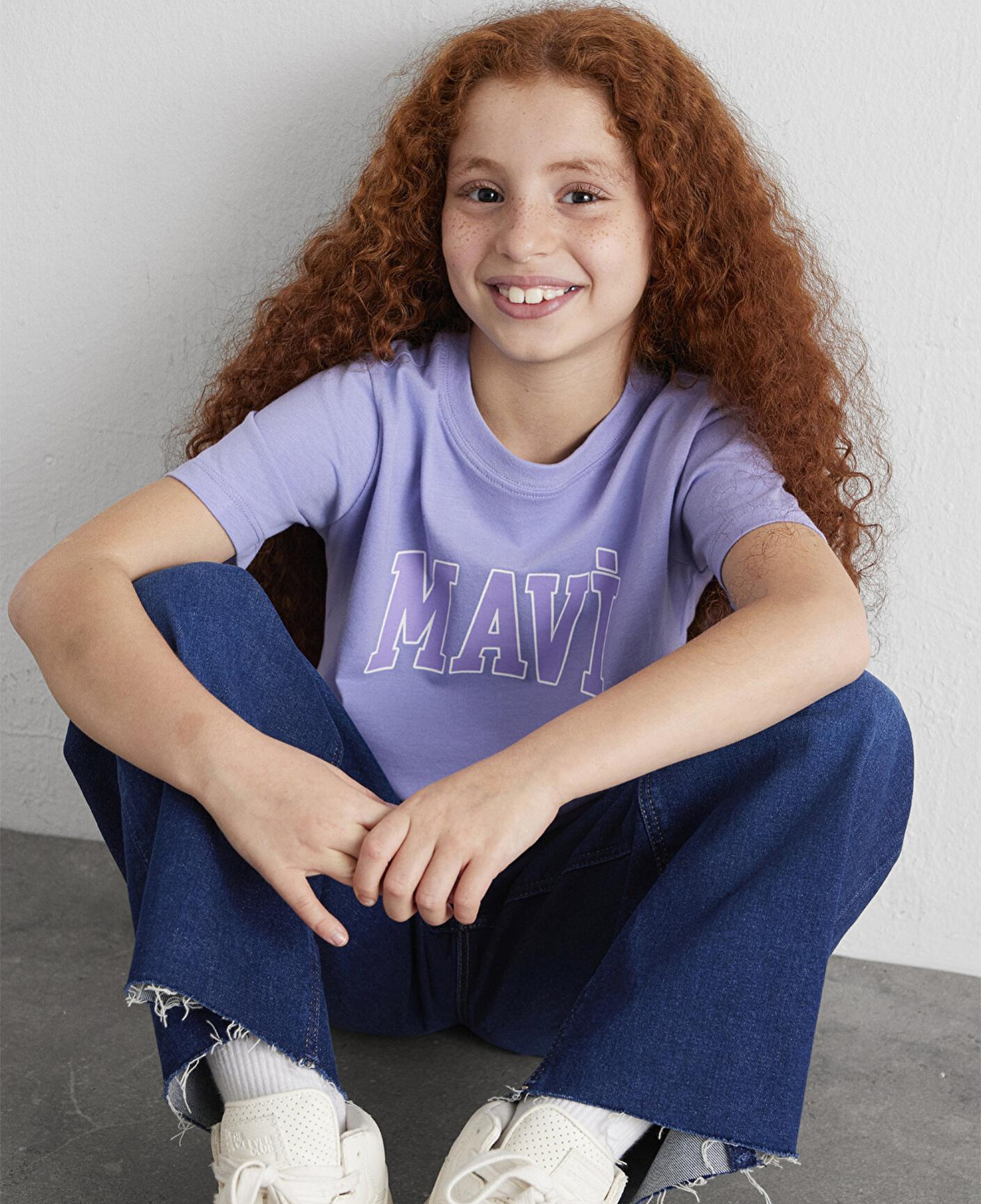 Mavi Mavi Logo Baskılı Mor Tişört Regular Fit / Normal Kesim 7610109-70541