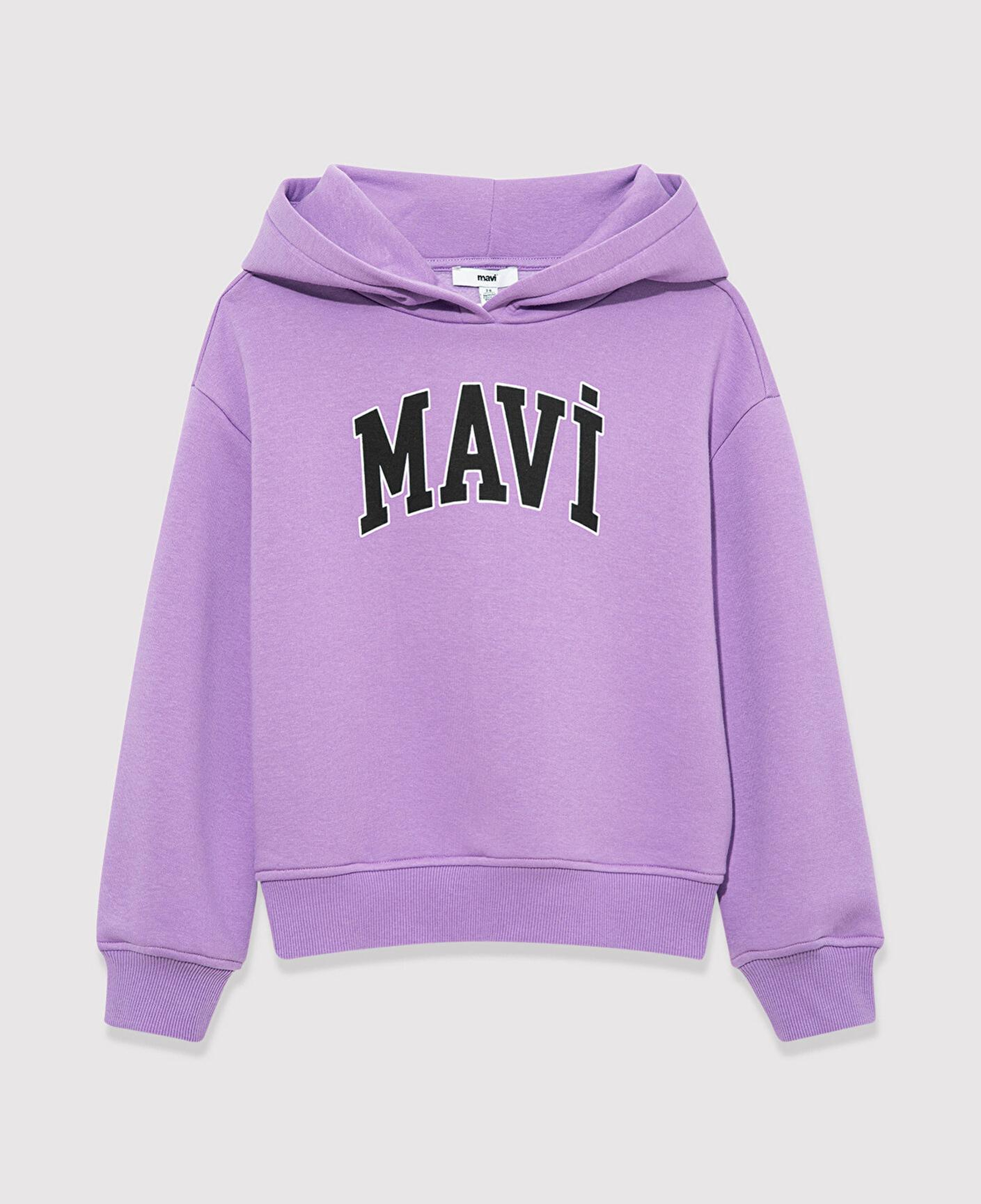 Mavi Mavi Logo Baskılı Kapüşonlu Mor Sweatshirt 7610035-70586