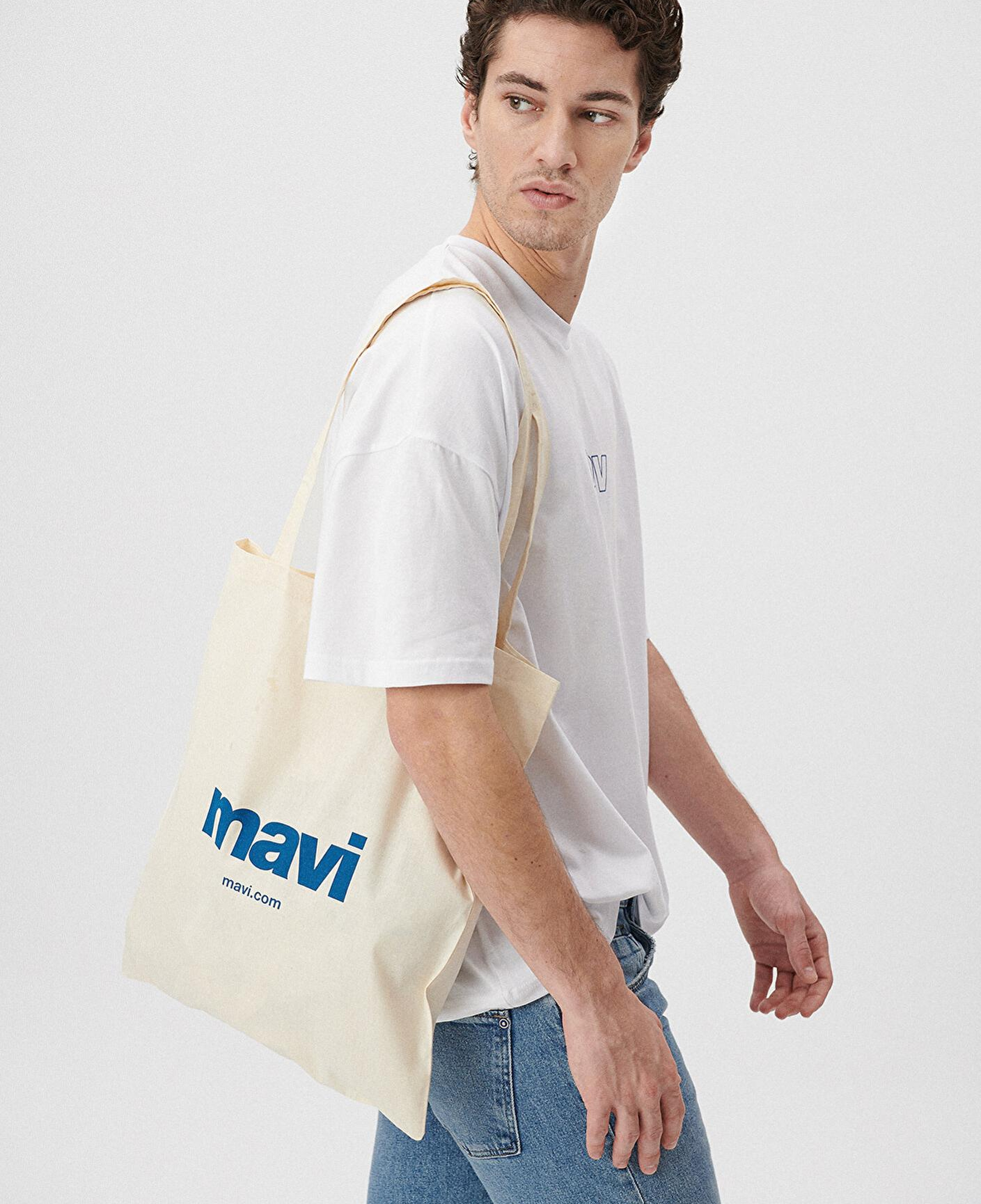 Mavi Mavi Logolu Çevre Dostu Geri Dönüştürülebilir Bez Çanta PO393918