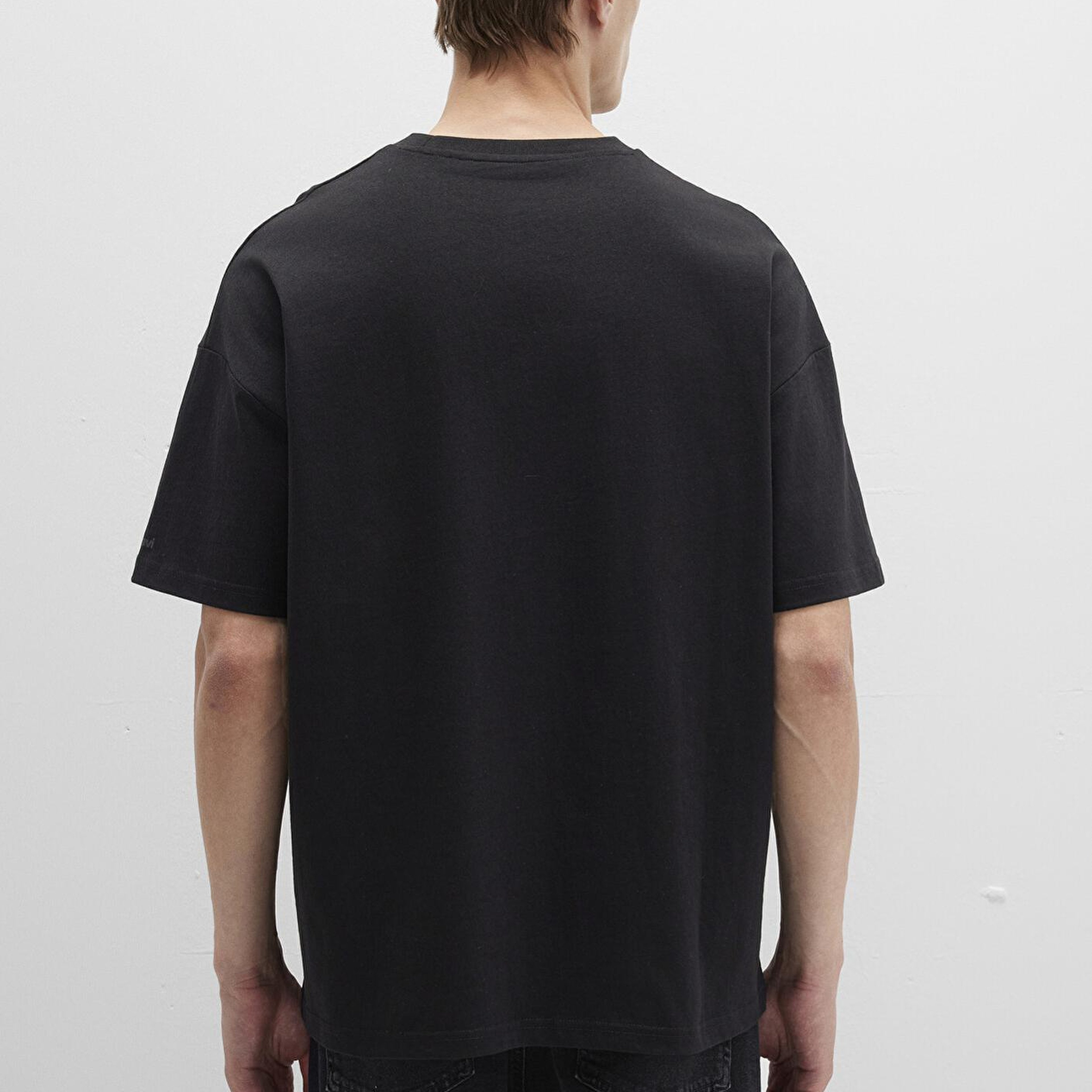 Mavi İstanbul Baskılı Siyah Tişört Oversize / Geniş Kesim 0611865-900