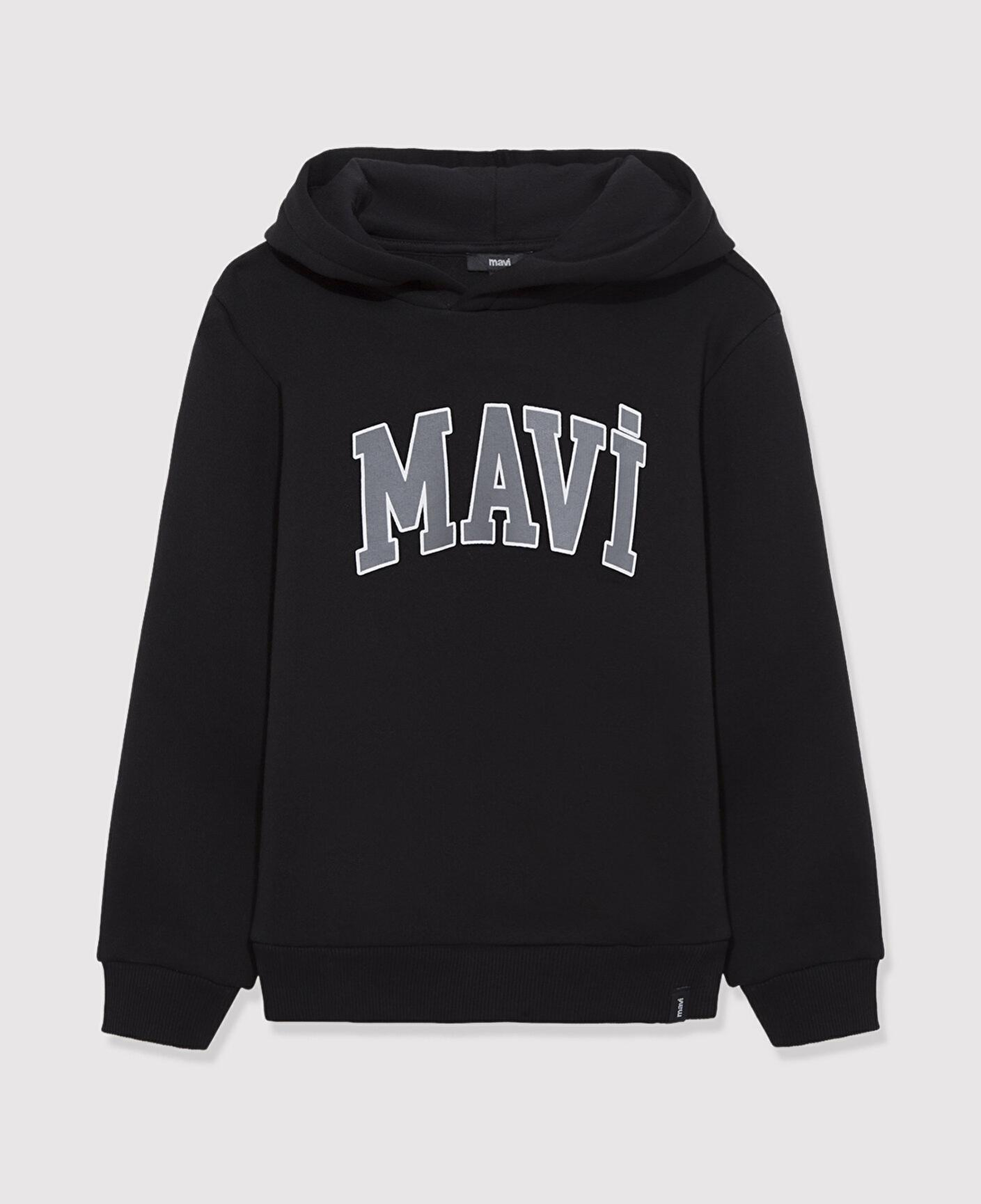Mavi Mavi Logo Baskılı Kapüşonlu Siyah Sweatshirt 6610110-900