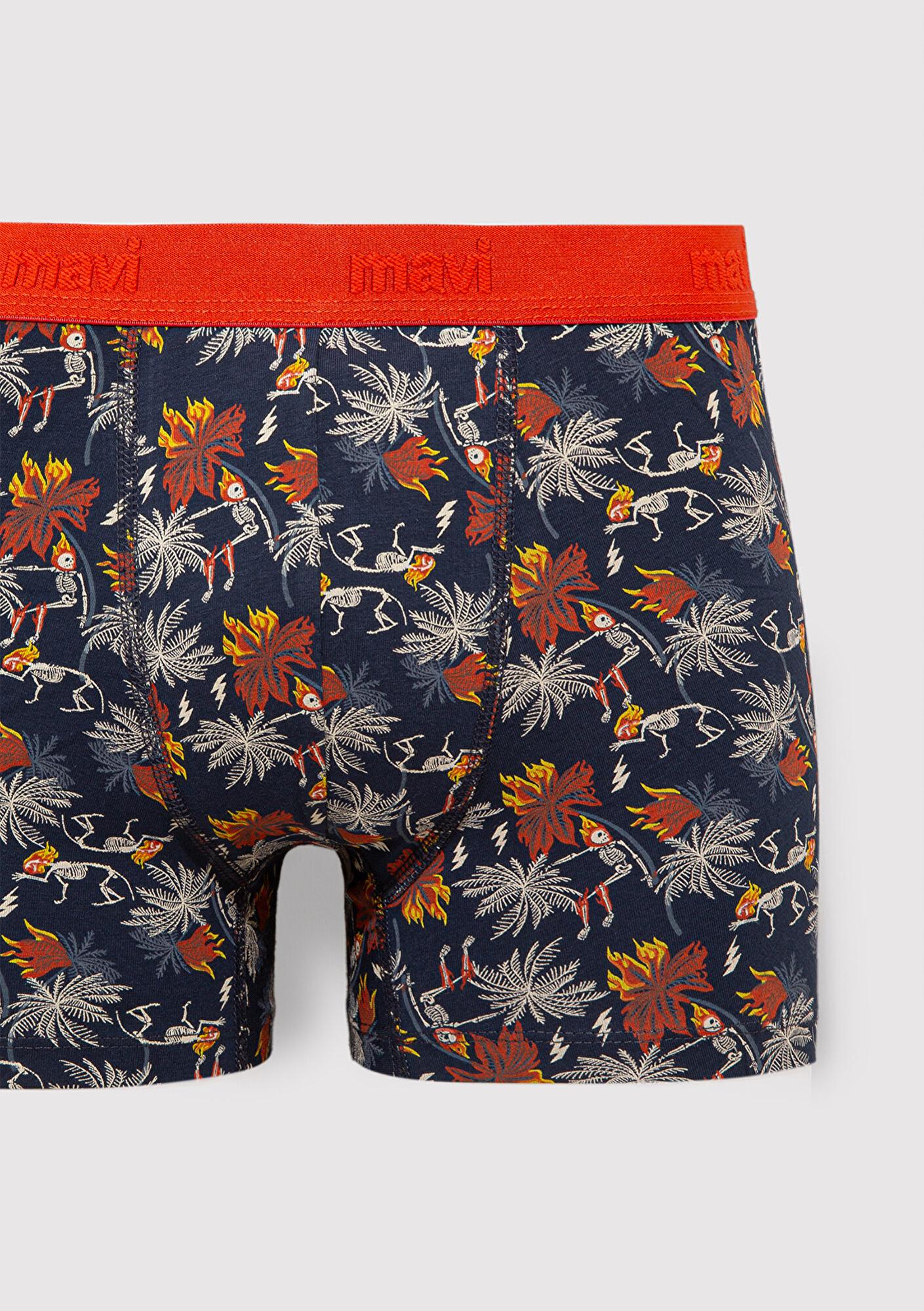 Mavi Baskılı Turuncu Boxer 092655-85585