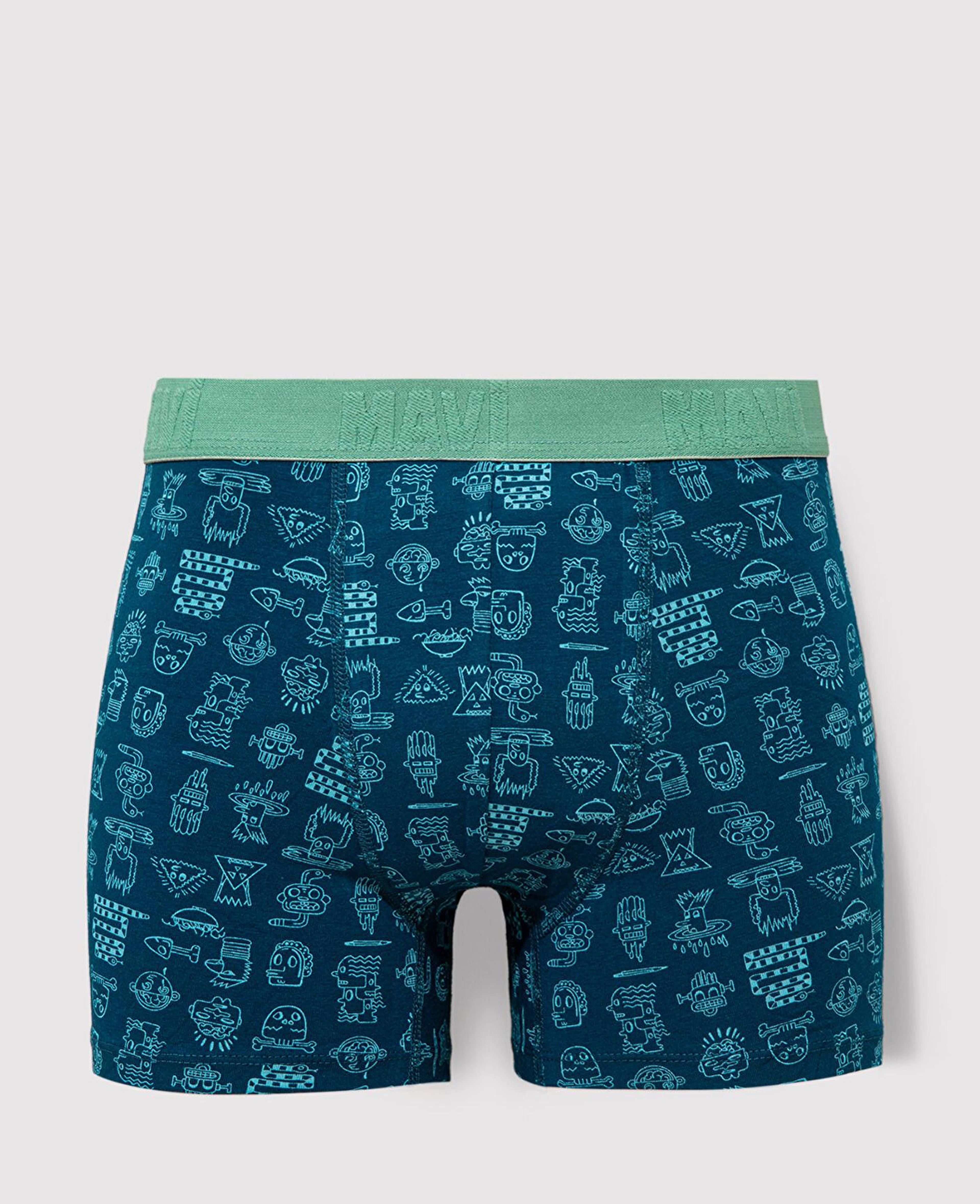 Mavi Baskılı Mavi Boxer 091119-71923