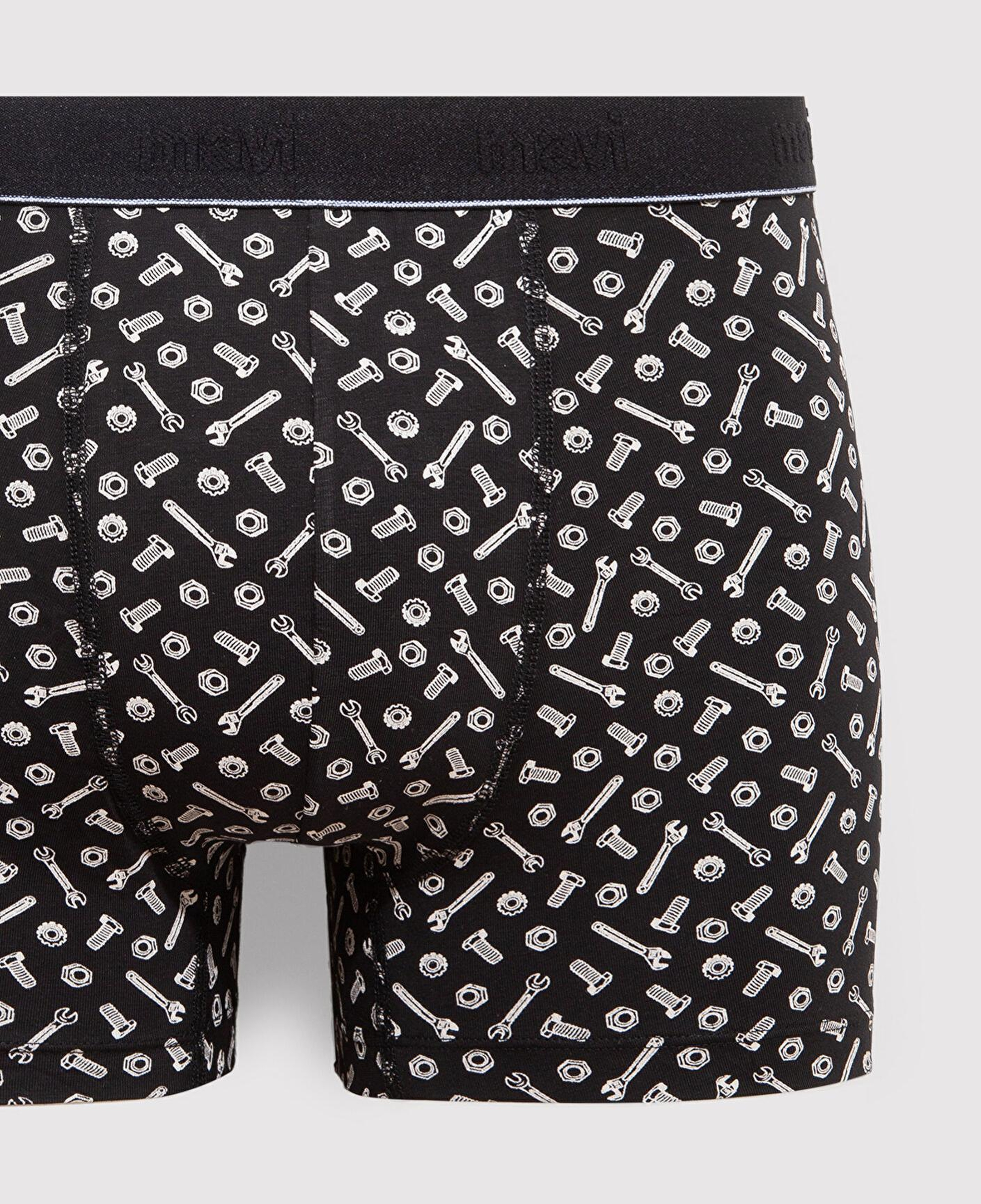 Mavi Baskılı Siyah Boxer 0910444-85857