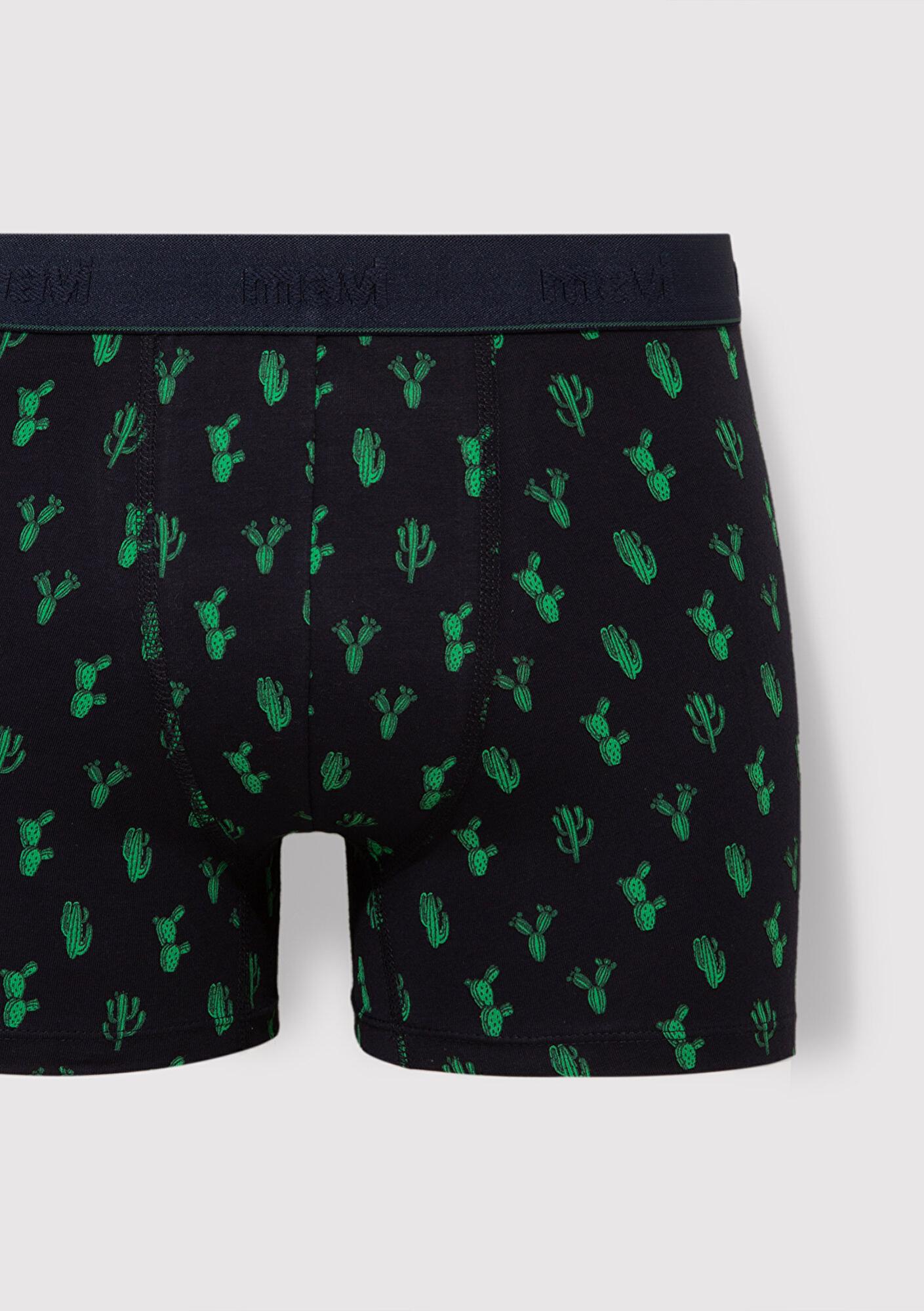 Mavi Kaktüs Baskılı Lacivert Boxer 0910045-32184